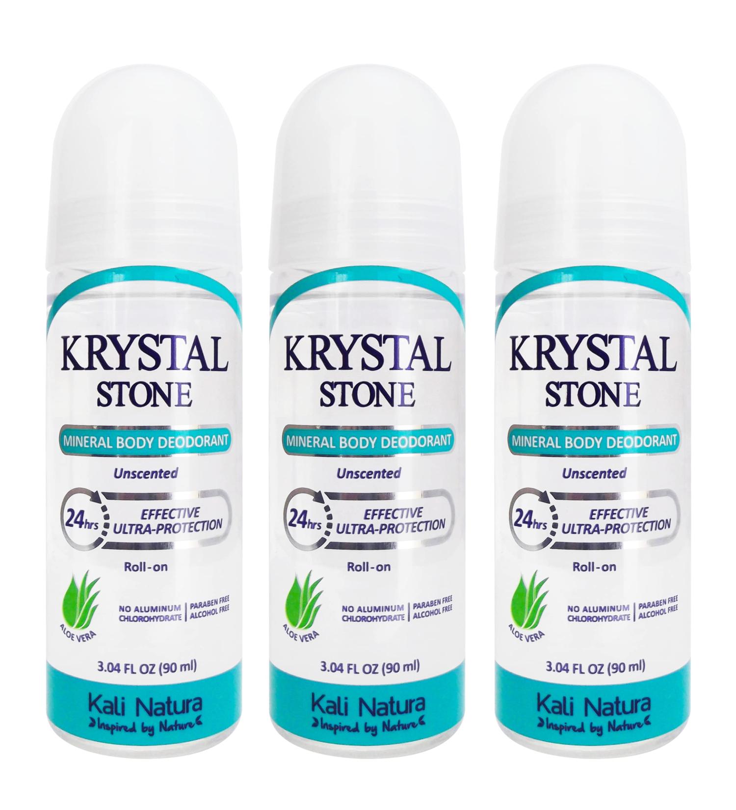 Natural Mineral Salts Deodorant Roll-On (3-Pack) | Fragrance-Free Vegan & Sensitive Skin-Friendly | Clear & Clean Beauty Formula - Buy Online on GoSupps.com