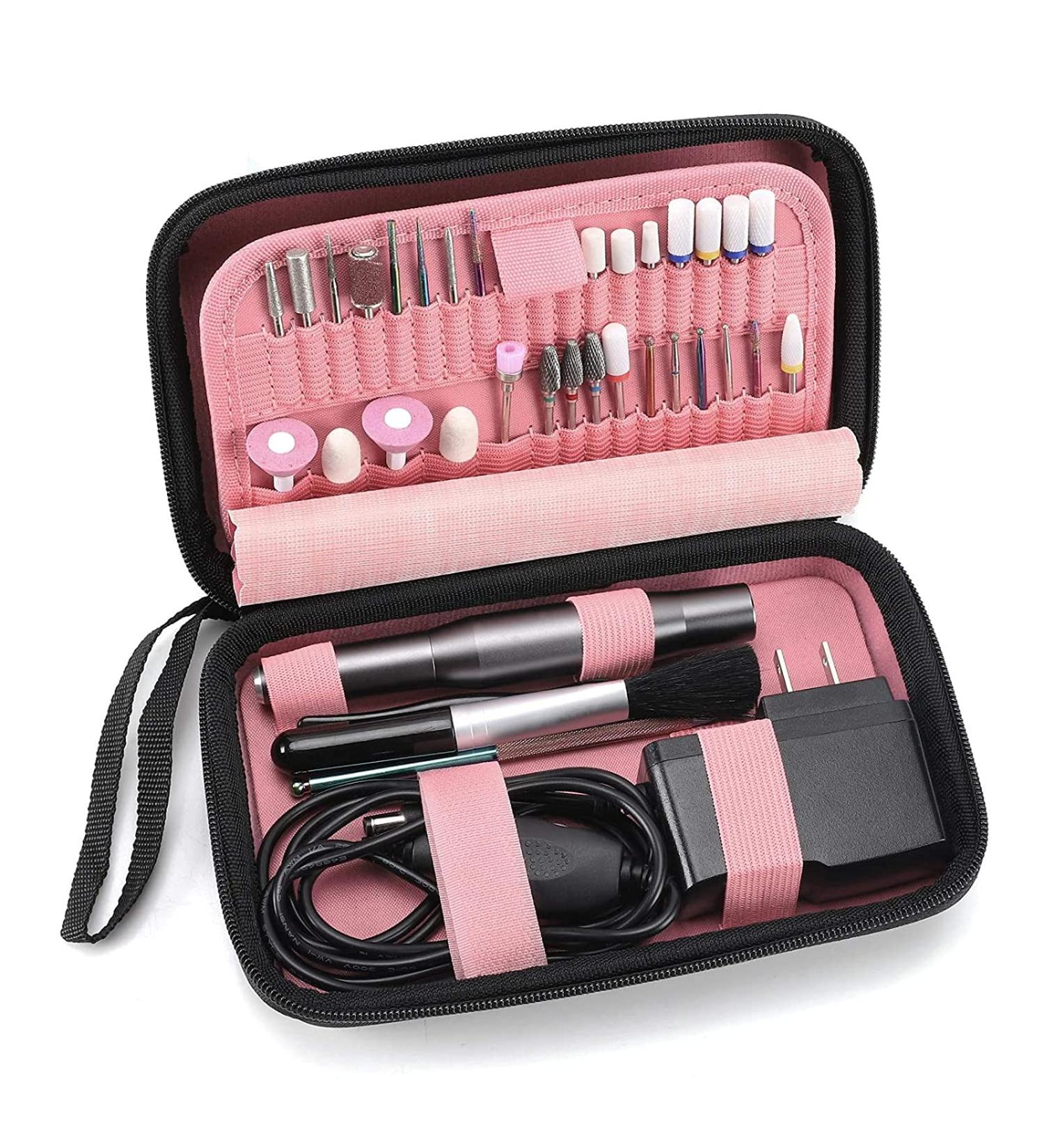 Nail Drill Bit Holder Case | Acrylic Efile Organizer | Waterproof Storage Bag | Black - Buy Online on GoSupps.com