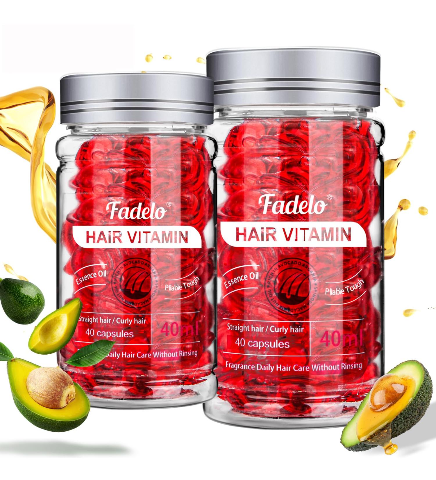 Buy Hair Vitamins Treatment Oil Capsules - No Rinse Essence for Frizzy Dry & Damaged Hair - Vitamin A C E Pro-Vitamin B5 Argan Macadamia & Avocado Oils - 4 Fl Oz (Pack of 2) - International Shipping Available - Buy Online on GoSupps.com