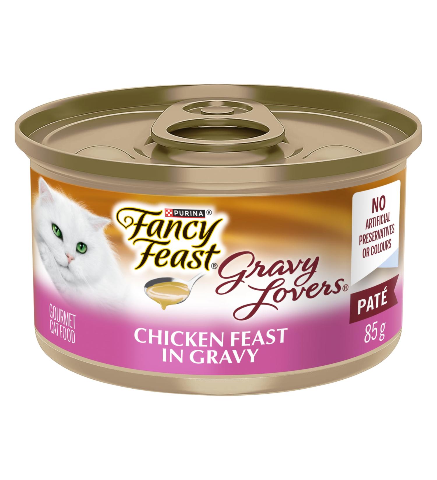 Fancy Feast Wet Cat Food Gravy Lovers Pat Chicken Feast in Gravy - 85 g Can (24 Pack) - Buy Online on GoSupps.com