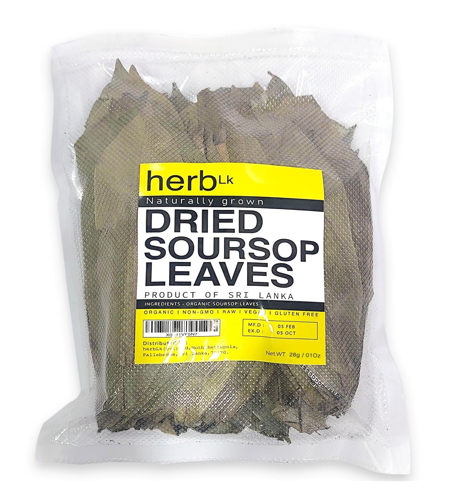 HerbLk Premium 50+ (28g / 01 oz) Organic Soursop Dried Leaves Tea Whole Leaves Wildcrafted Graviola/Hoja De Guanabana Loose Leaf Herbal Tea - Buy Online on GoSupps.com