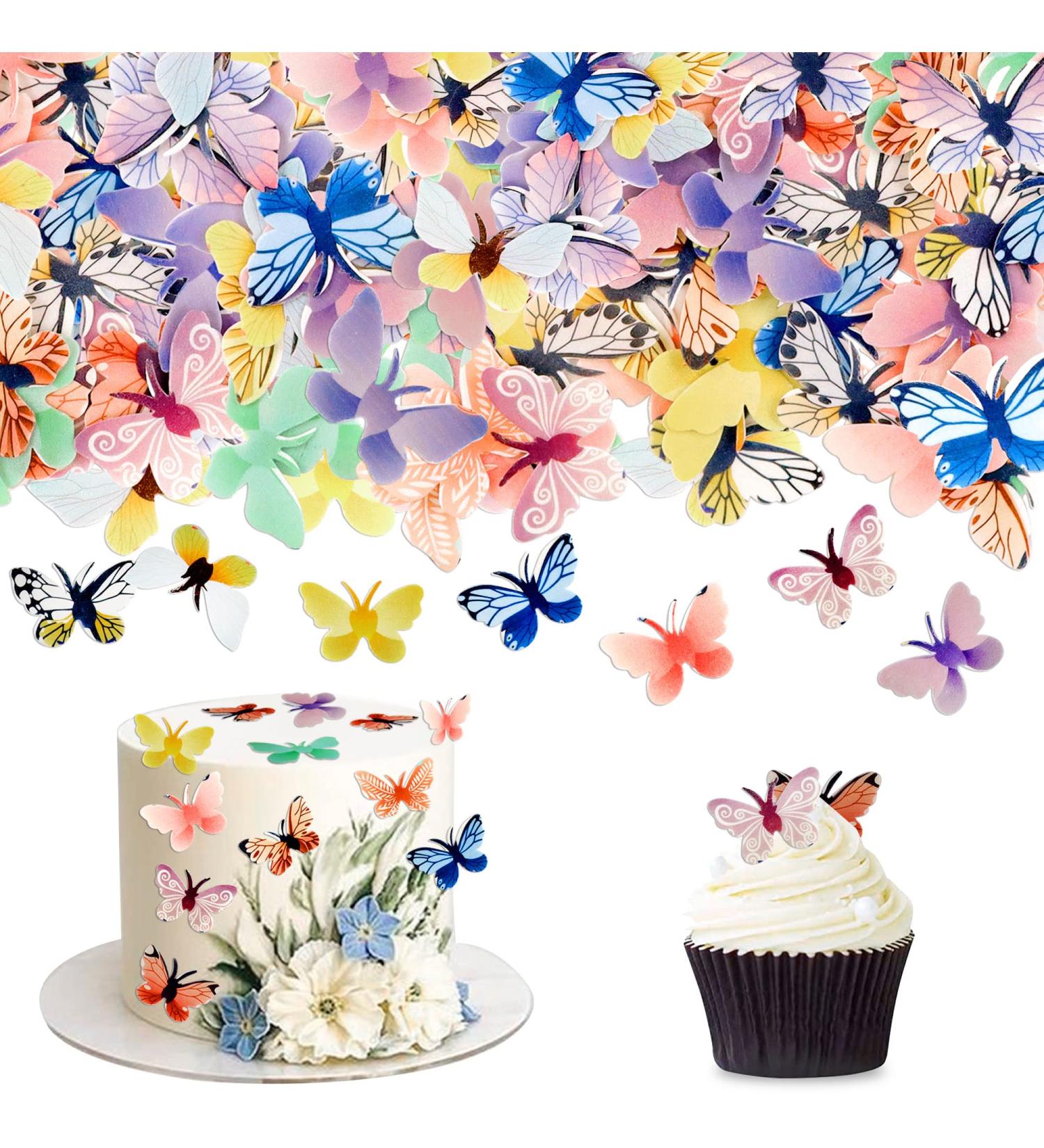 Ercadio 72 Pack Ediable Colorful Butterfly Cupcake Toppers Butterfly Cupcake Picks Ediable Butterfly Cupcake Decorations for Butterfly Theme Baby Shower Kids Birthday Party Cake Supplies B-ediable - Buy Online on GoSupps.com