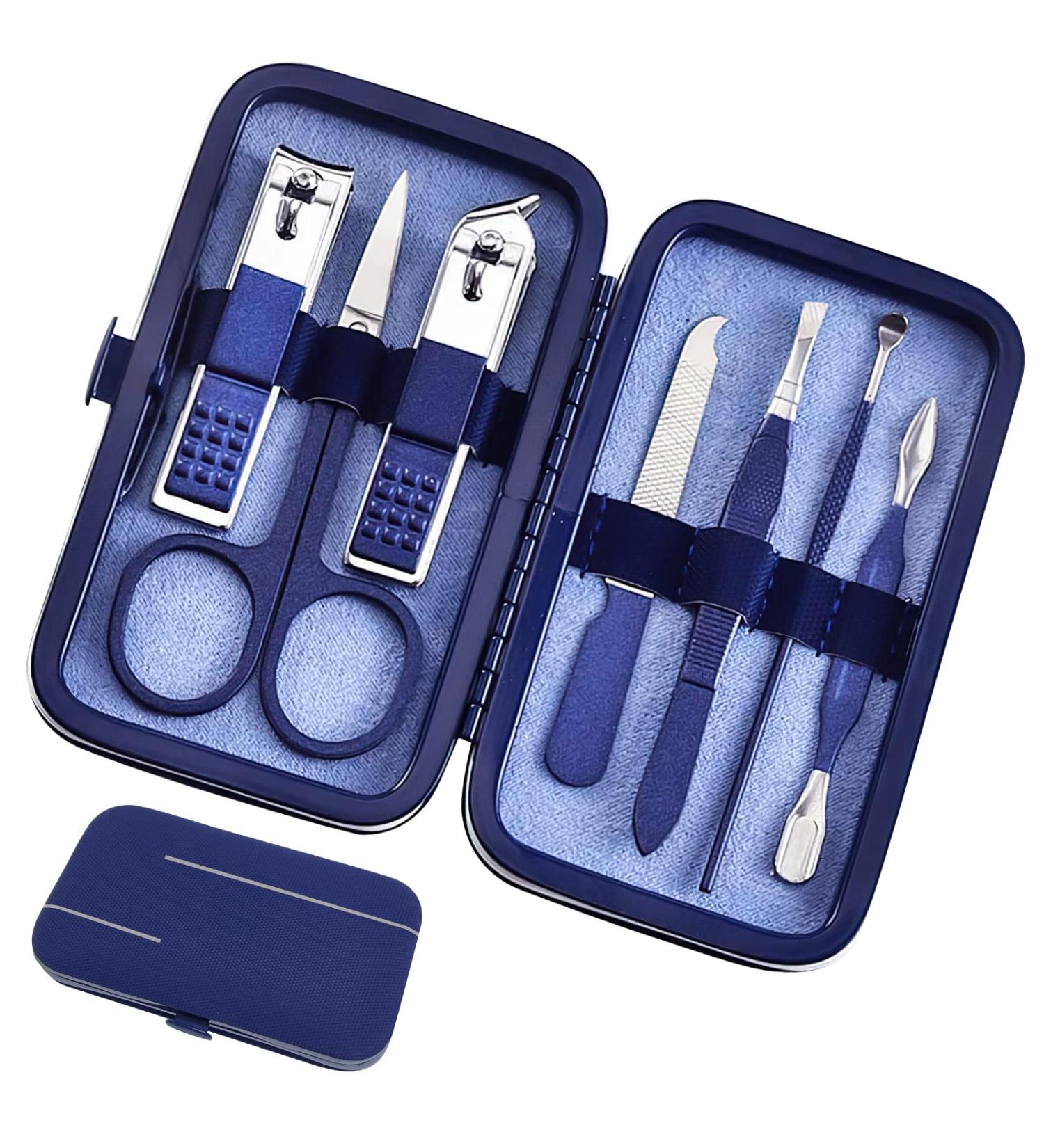 7-in-1 Luxury Manicure Set - Professional Pedicure & Grooming Kit for Men and Women | Stainless Steel Nail Care Tools with Portable Case - Buy Online on GoSupps.com