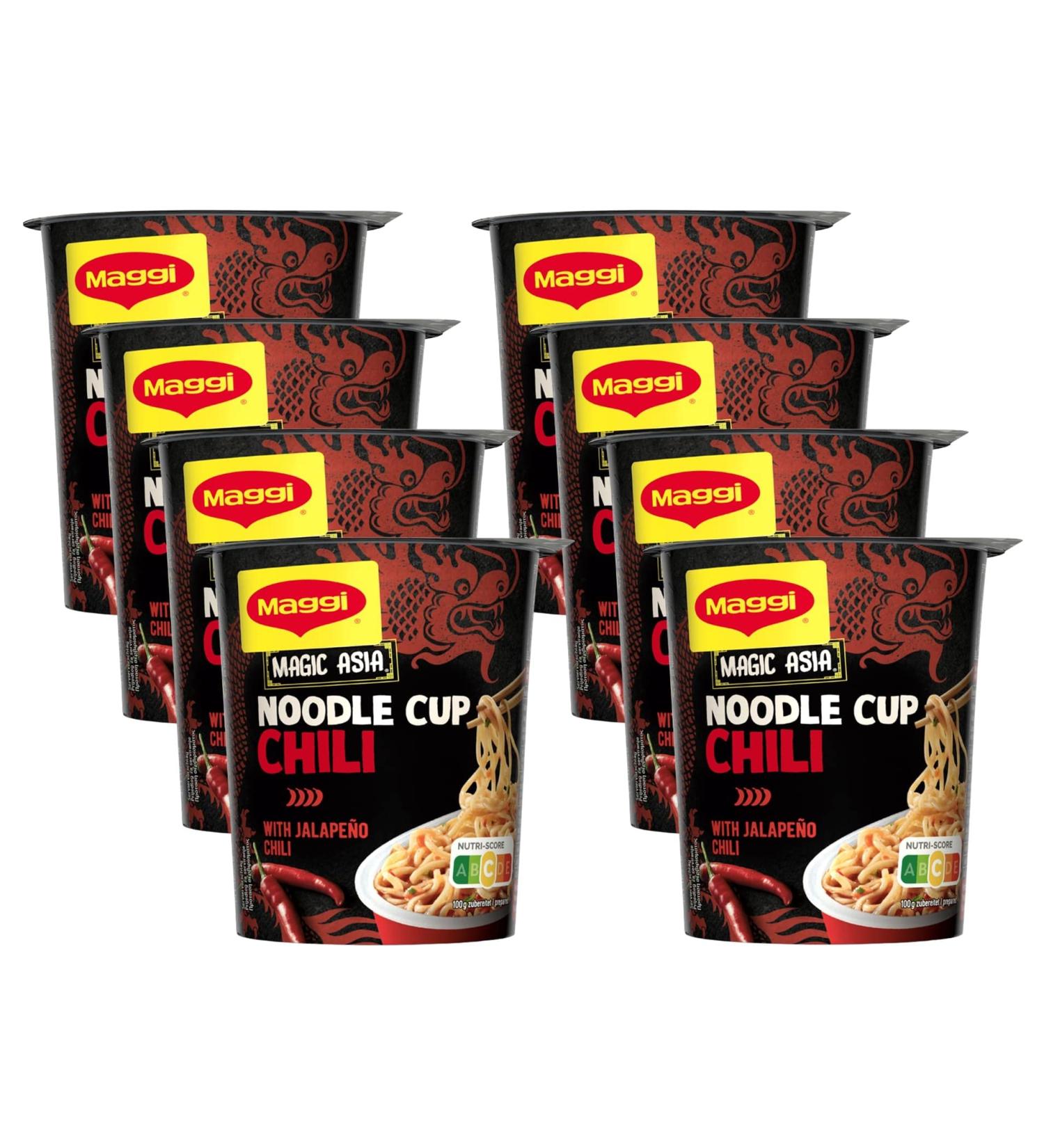Buy Maggi Magi Magic Asia Chili Noodle Cups - Instant Delicious Ready Meal 8 Pack (8x63g) - International Shipping Available - Buy Online on GoSupps.com