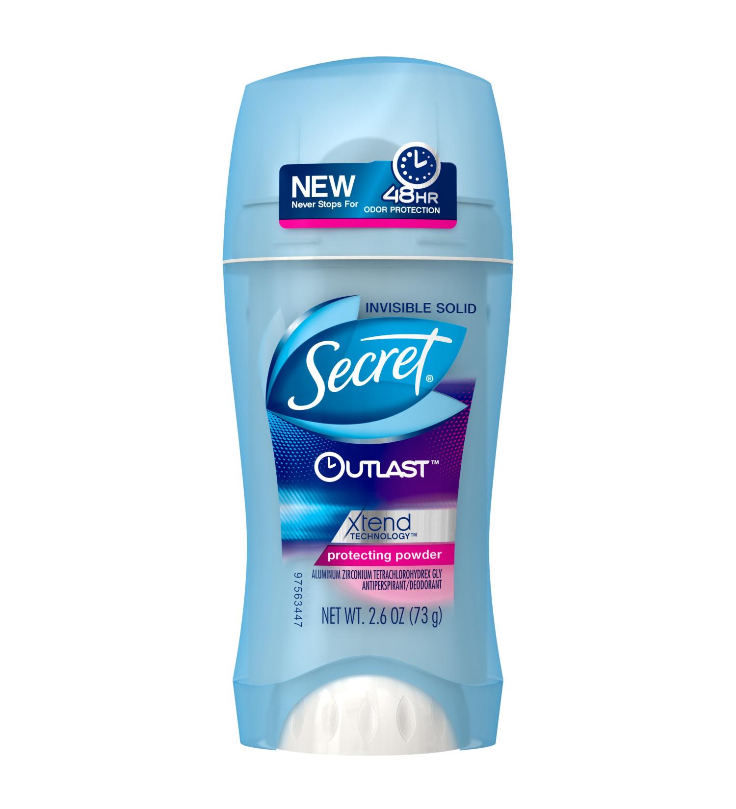 Secret Outlast Invisible Solid Antiperspirant and Deodorant Protecting Powder Scent 2.6 Ounce (Pack of 2) Protecting Powder 2.60 Ounce (Pack of 2)