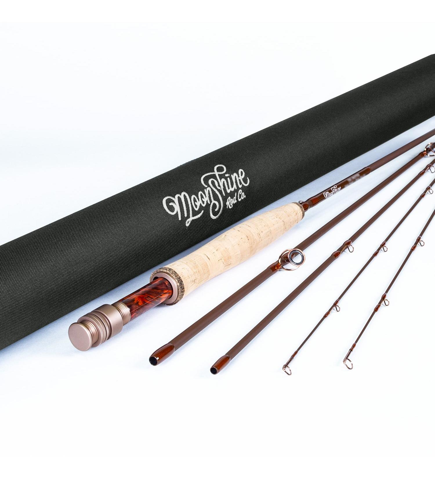 Moonshine Rod Co. Drifter Series Fly Rod - Matte Vintage Brown - 4WT 8'6 (4PC) with Extra Tip - Buy Online on GoSupps.com