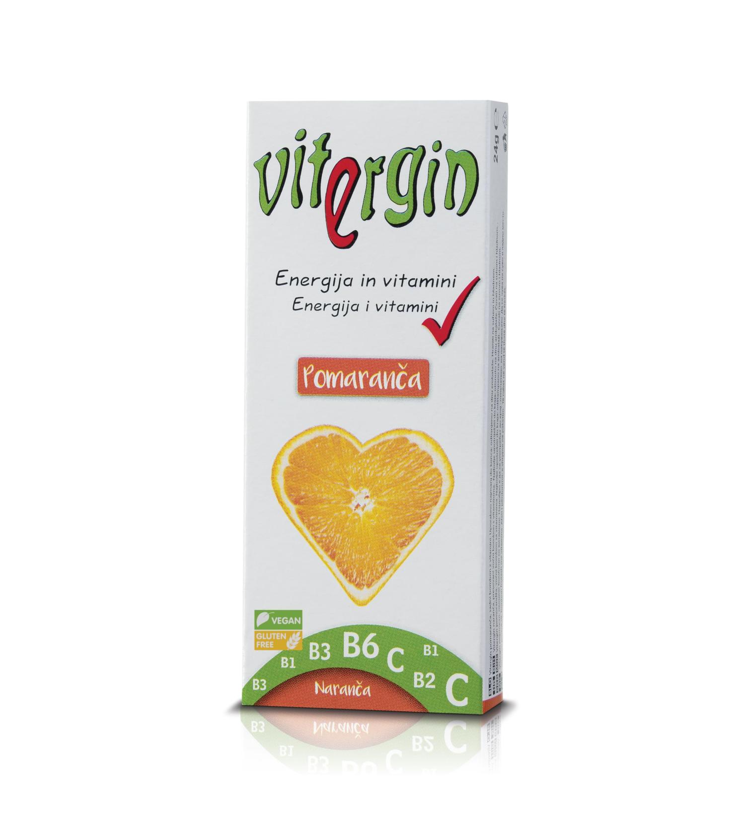 VITERGIN Orange Vitamin Sweets - Spicy Citrus Flavour in 12 Packs (20 Sweets Each) Sweet Sweets for a Daily Energy Boost - Buy Online on GoSupps.com