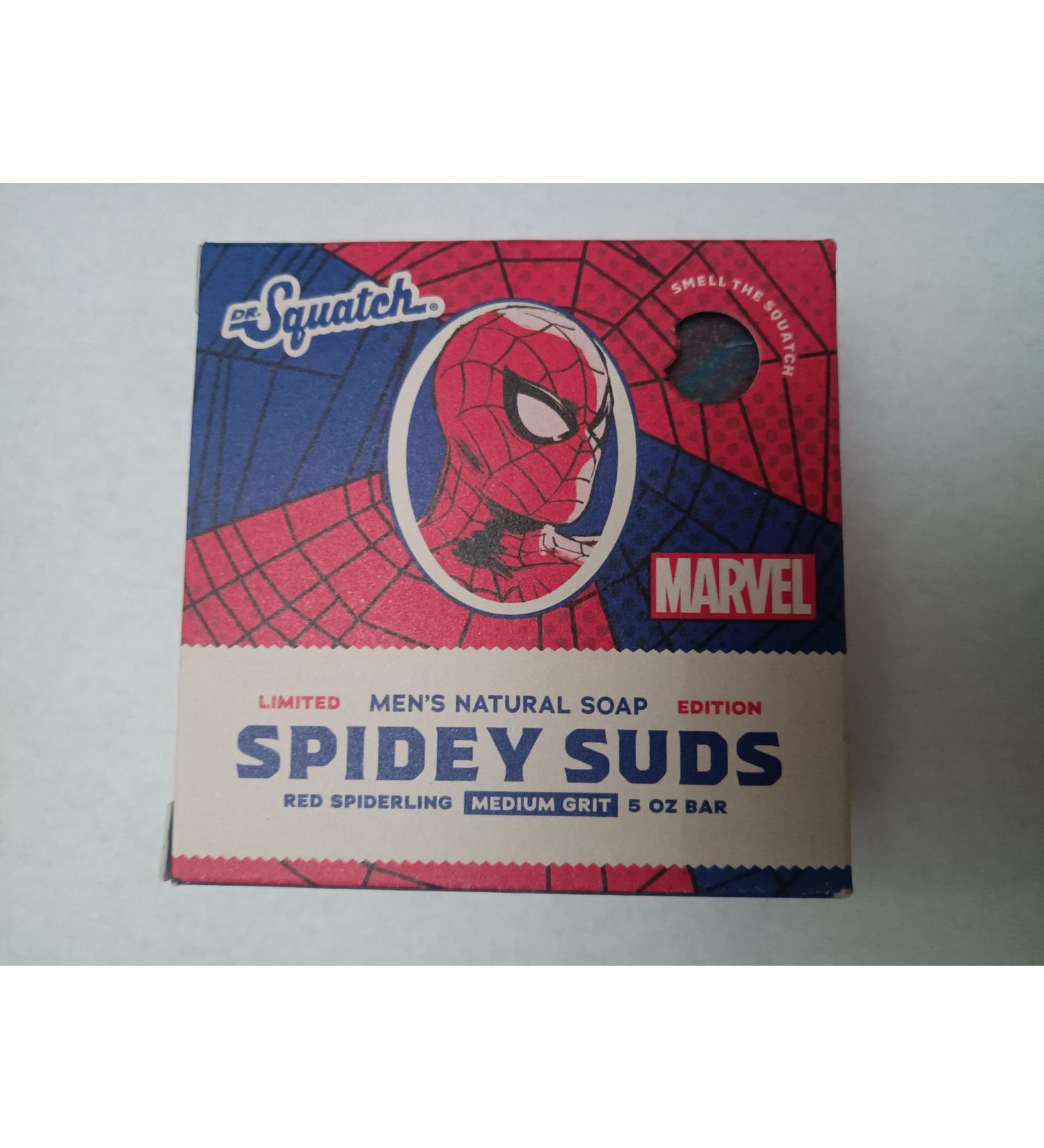 Dr. Squatch Limited Edition All Natural Bar Soap for Men with Medium Grit  Spidey Suds Web Slinger 1 Count (Pack of 1)