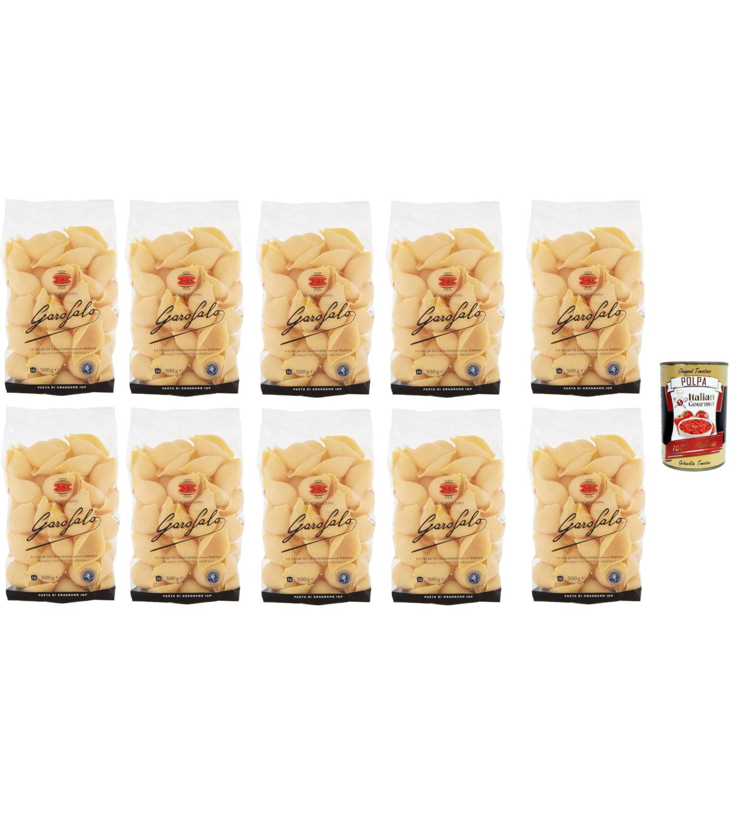  Italian Gourmet E.R. Conchiglioni N. 2-88 Pack of 10 sachets of Neapolitan durum wheat semolina 500 g IGP pasta + Italian Gourmet polpa 400 g - Buy Online on GoSupps.com