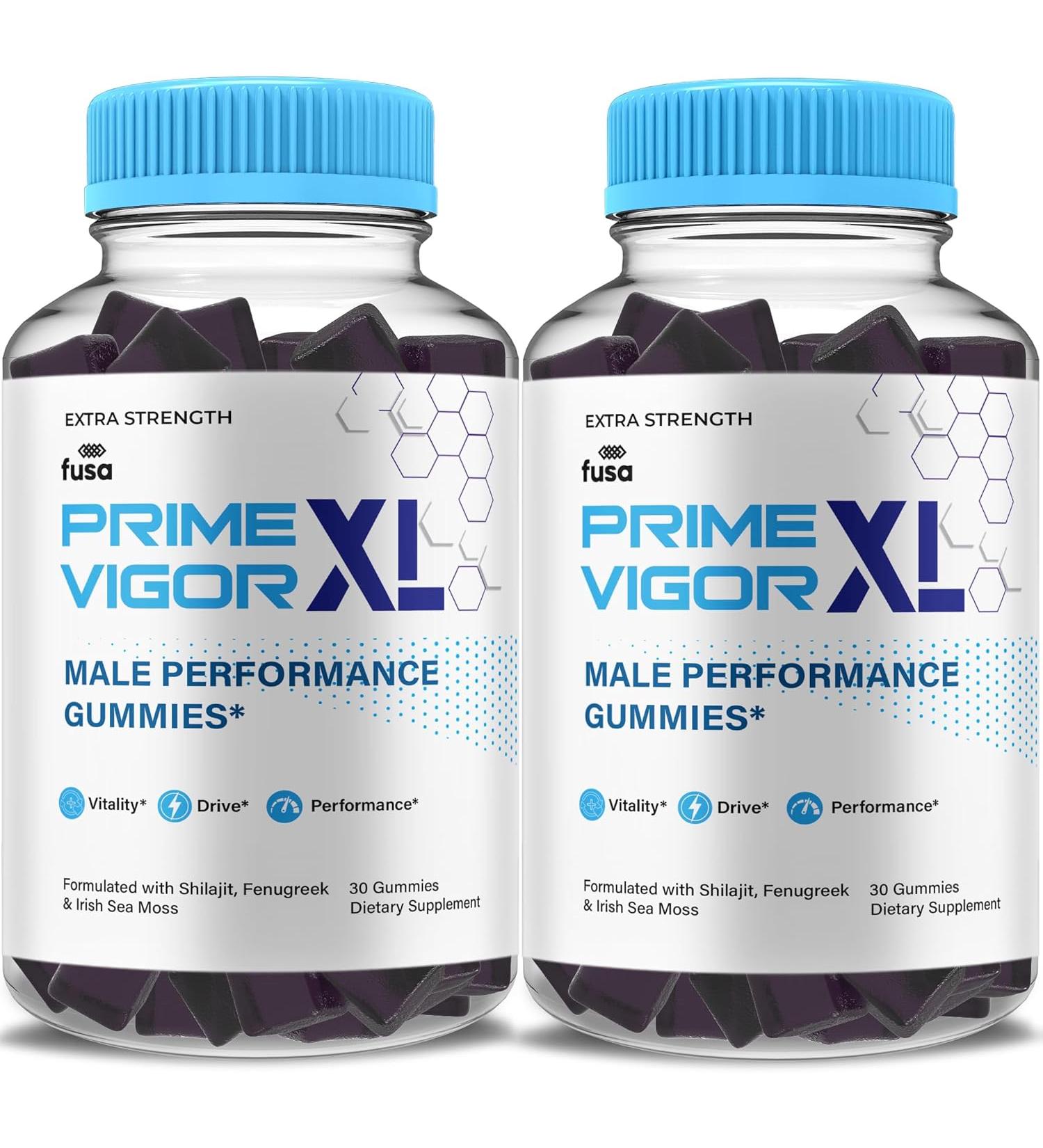 Fusa Prime Vigor XL Gummies PrimeVigor Supplement Vigor Maximum Strength Advanced Shilajit Irish Sea Moss Fenugreek - Pack Of 2 - Buy Online on GoSupps.com