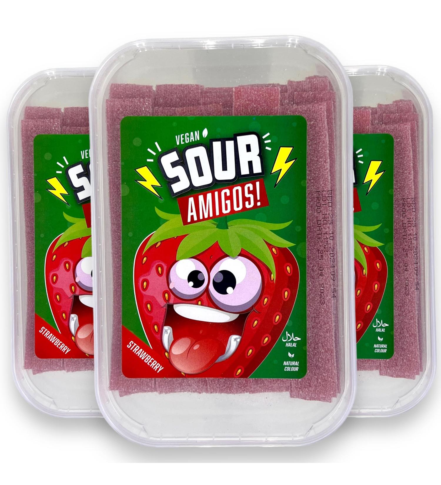 Mijoma Acid Fruit Gum Stripe 3-Series Set - 900g Vegan Halal Candy - Strawberry Kola Tutti Frutti - Delicious Treats for Sweet Tooth Lovers - Perfect for Every Occasion - Buy Online on GoSupps.com