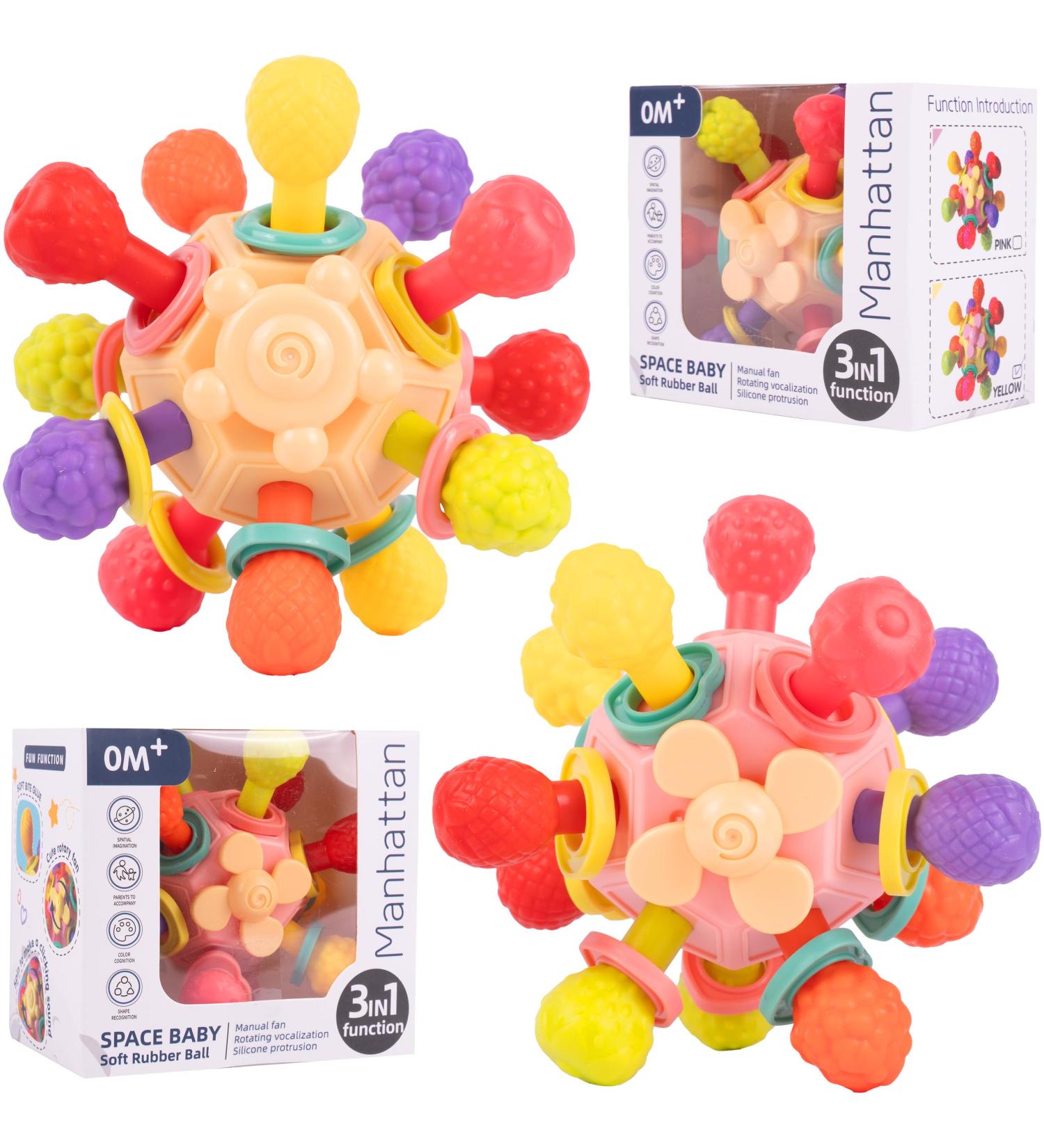 Buy MalPlay Sensory Flexible Teether Ball | Montessori Toy for Infants | Soft Silicone Teething & Fine Motor Skills Development - Buy Online on GoSupps.com