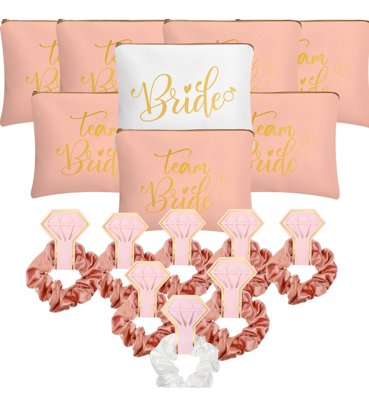 Stylish Bride Present JGA Party Accessories - 24-Piece Bridal Headband & Makeup Bag Set for Weddings & Engagements - Buy Online on GoSupps.com