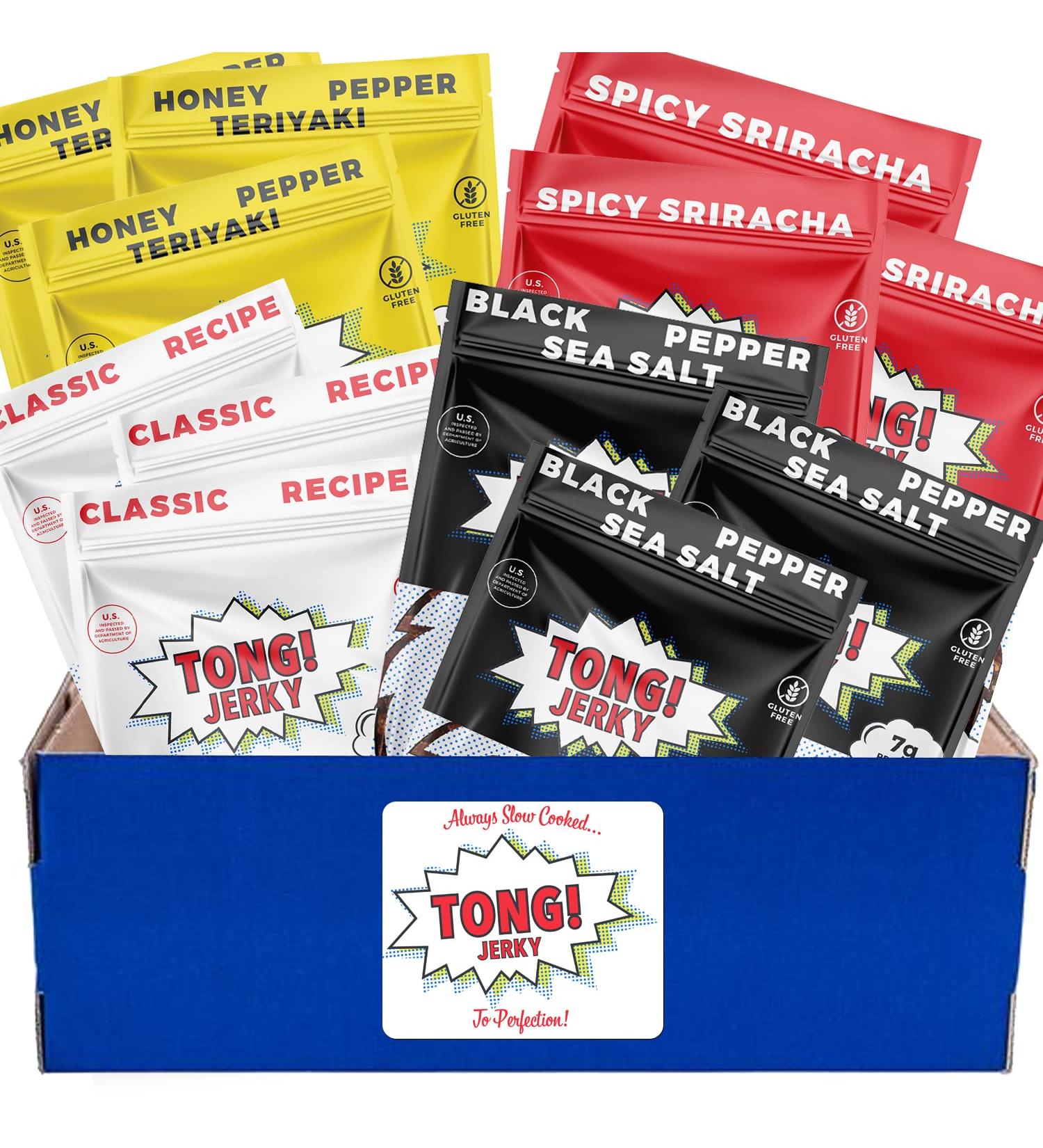 Tong Jerky Gift Box (12 Bag Ultra Box) - Buy Online on GoSupps.com