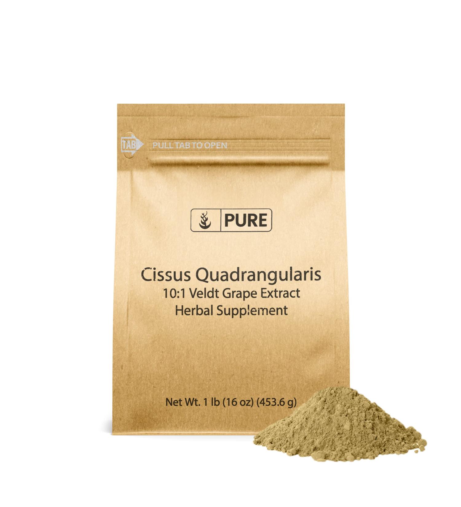 Pure Cissus Quadrangularis 1lb Herbal Supplement - Non-GMO, Lab-Verified Veldt Grape - Buy Online on GoSupps.com