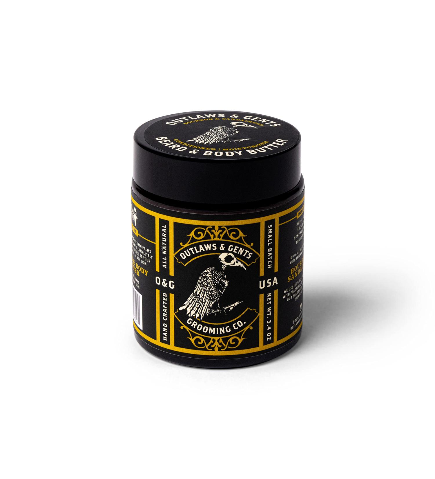 Outlaws and Gents All-Natural Bourbon Sandalwood Beard & Body Butter - Deep Moisturizer for Men - Buy Online on GoSupps.com
