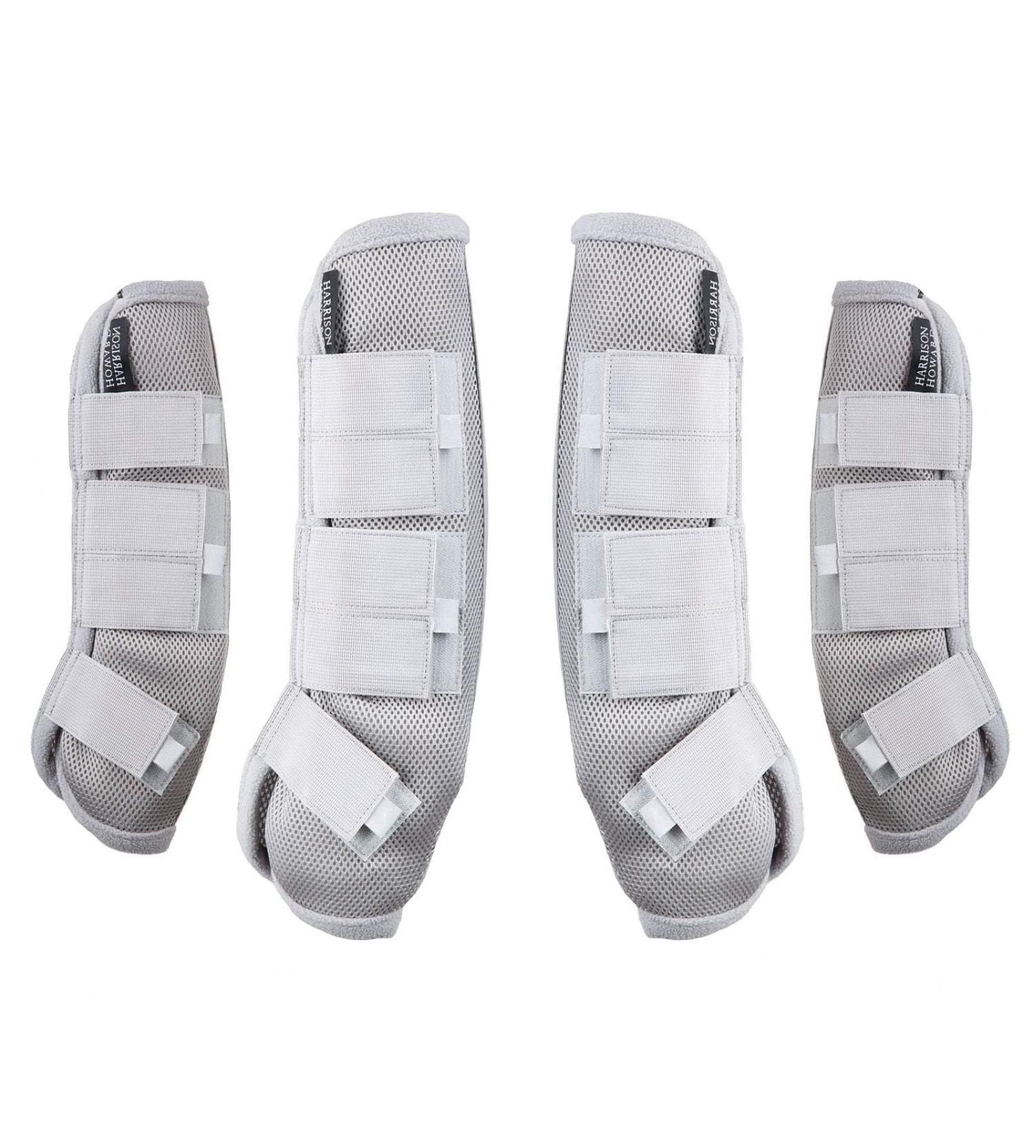 Harrison Howard Horse Fly Boots Four Leg Guards Ruby - Set of 4 Full Size Silver - Buy Online on GoSupps.com