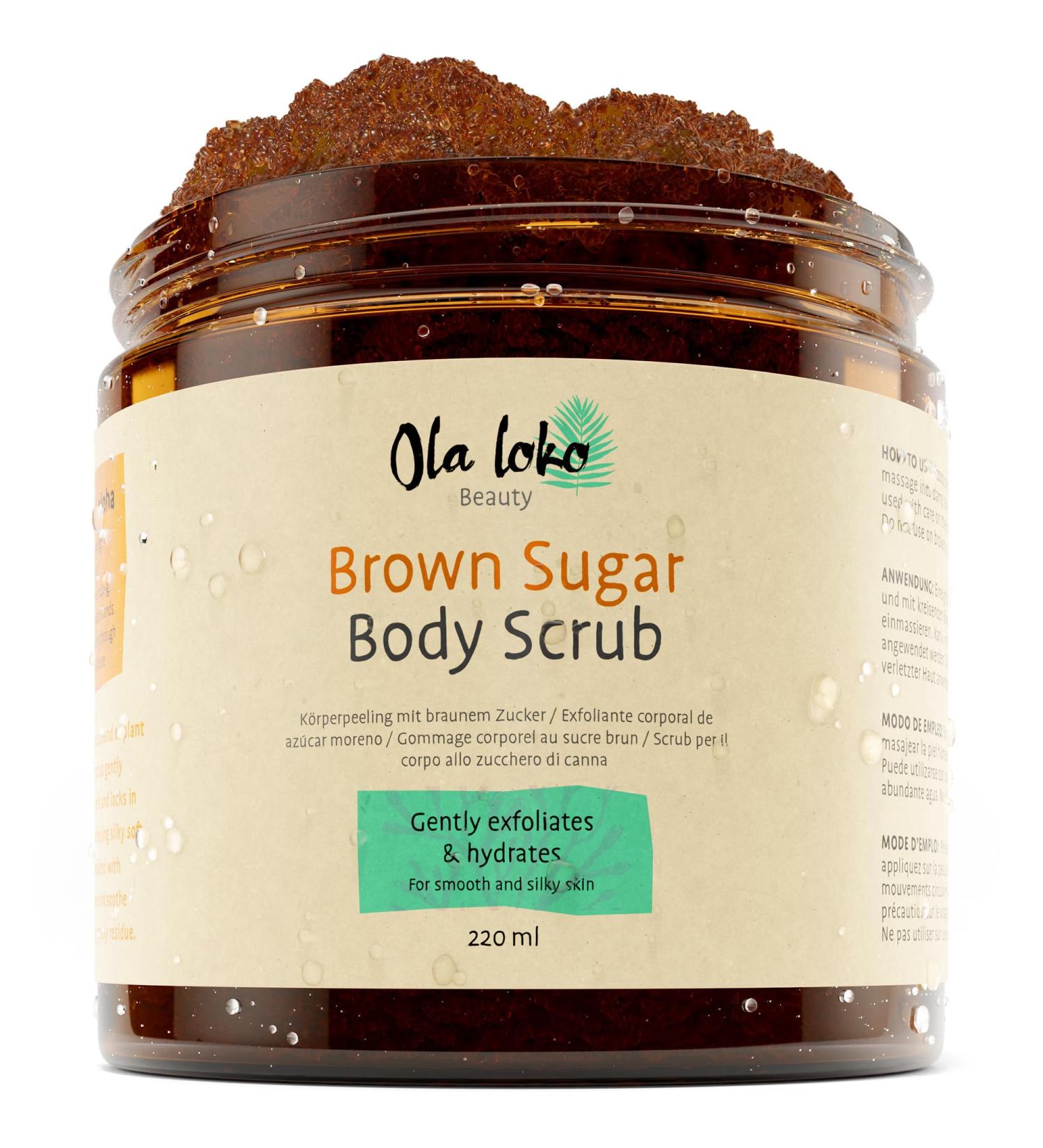 Brown Sugar Scrub - Exfoliating Body Scrub for Smooth & Hydrated Skin | Vegan & Natural Scrubs for Men & Women | Dead Skin Salt Scrub - Buy Online on GoSupps.com