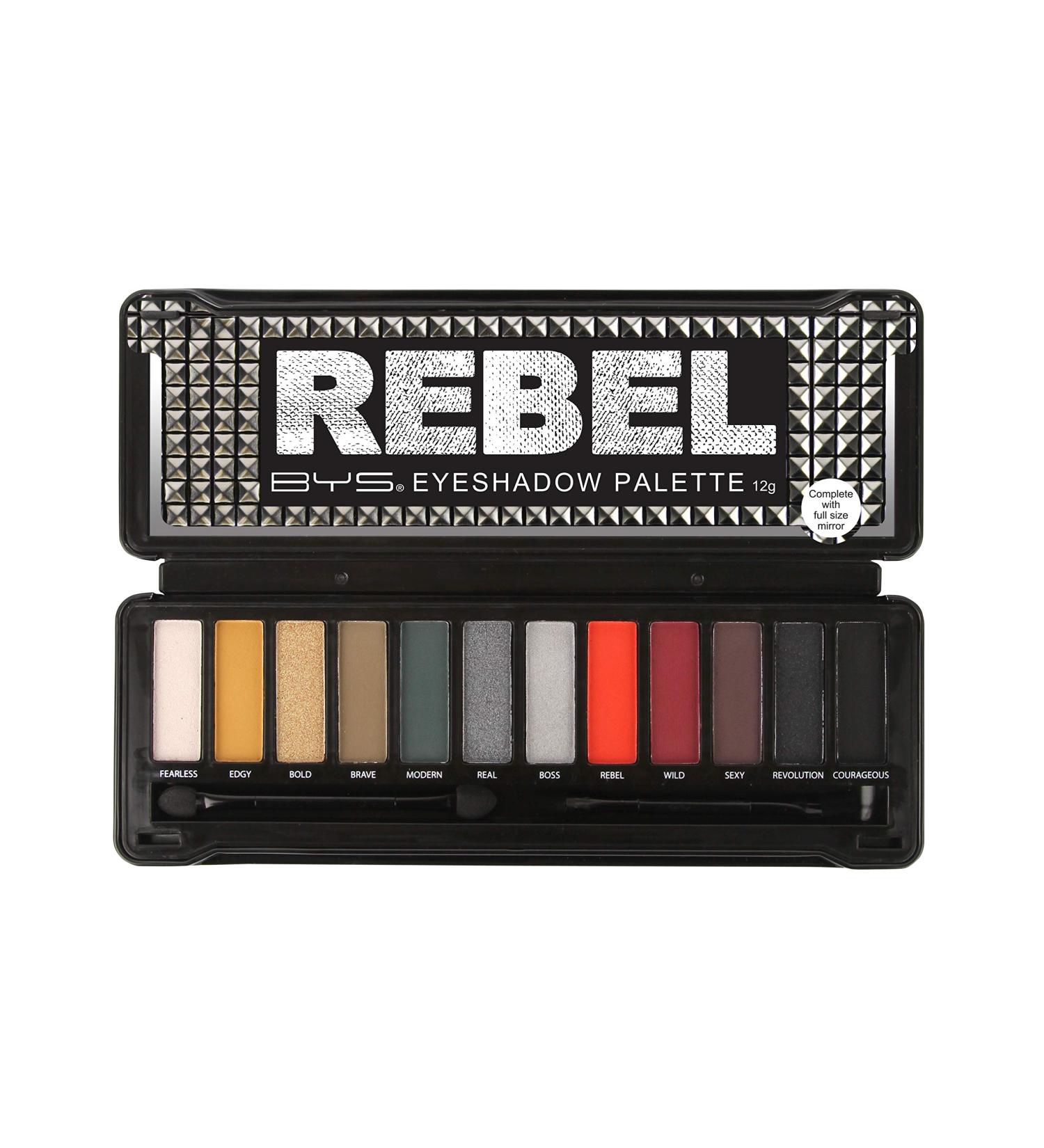 BYS Rebel Eyeshadow Palette - 12 Color Collection in Tin Kit | Highly Pigmented Matte & Metallic Shades for International Shipping - Buy Online on GoSupps.com