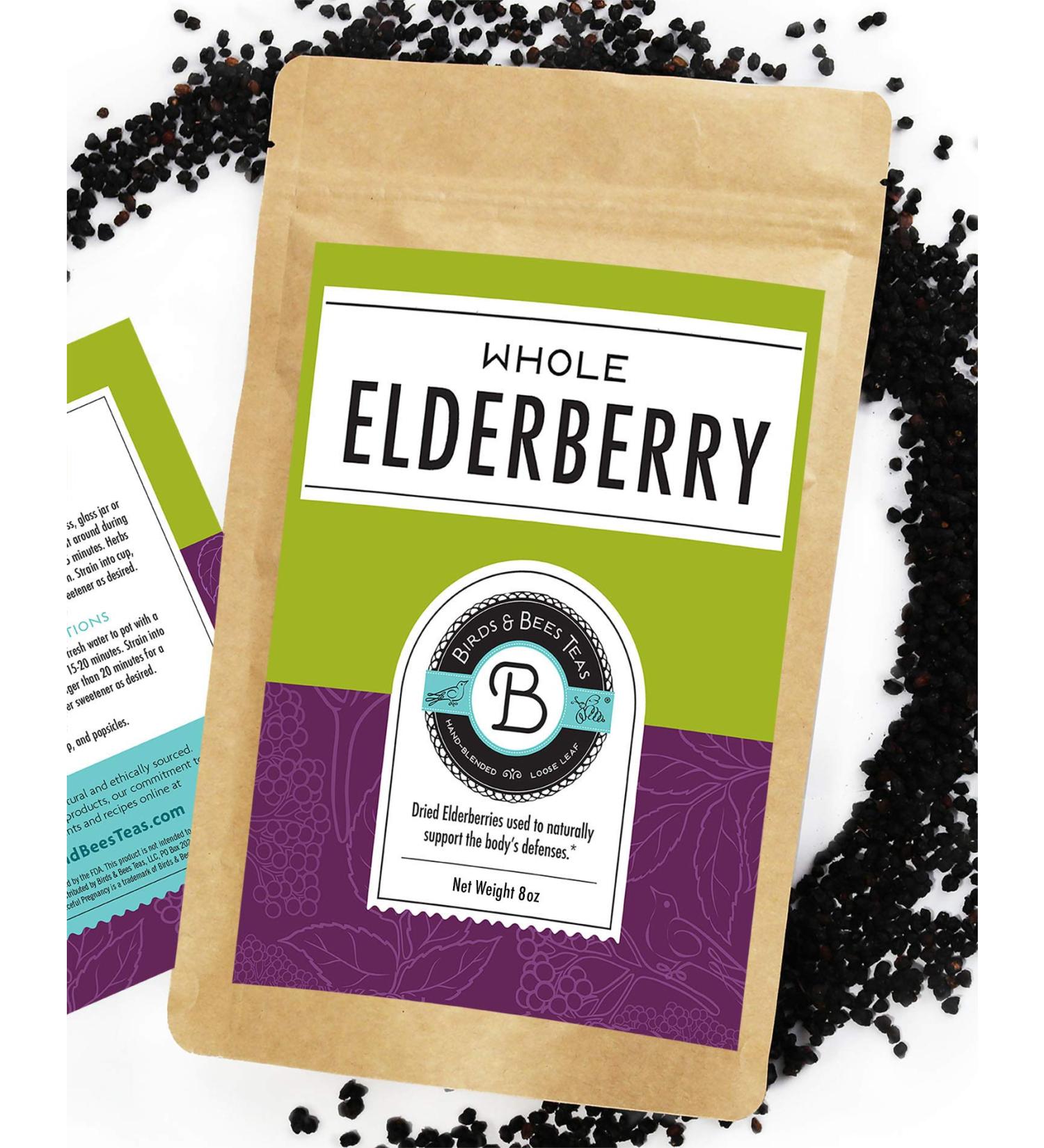 Birds & Bees Teas - Elderberries Dried Organic 8 oz - Buy Online on GoSupps.com