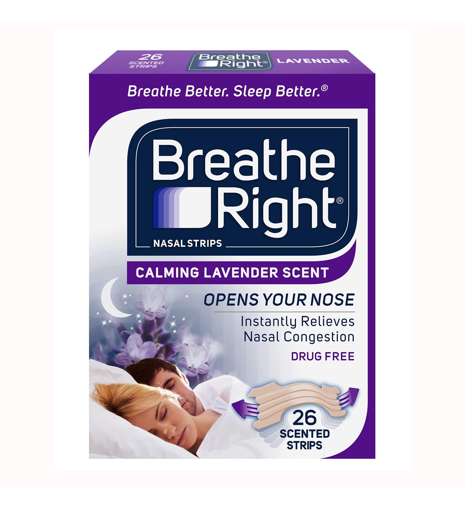 Breathe Right Lavender Scented Extra Strength Nasal Strips - 26 Count - Buy Online on GoSupps.com