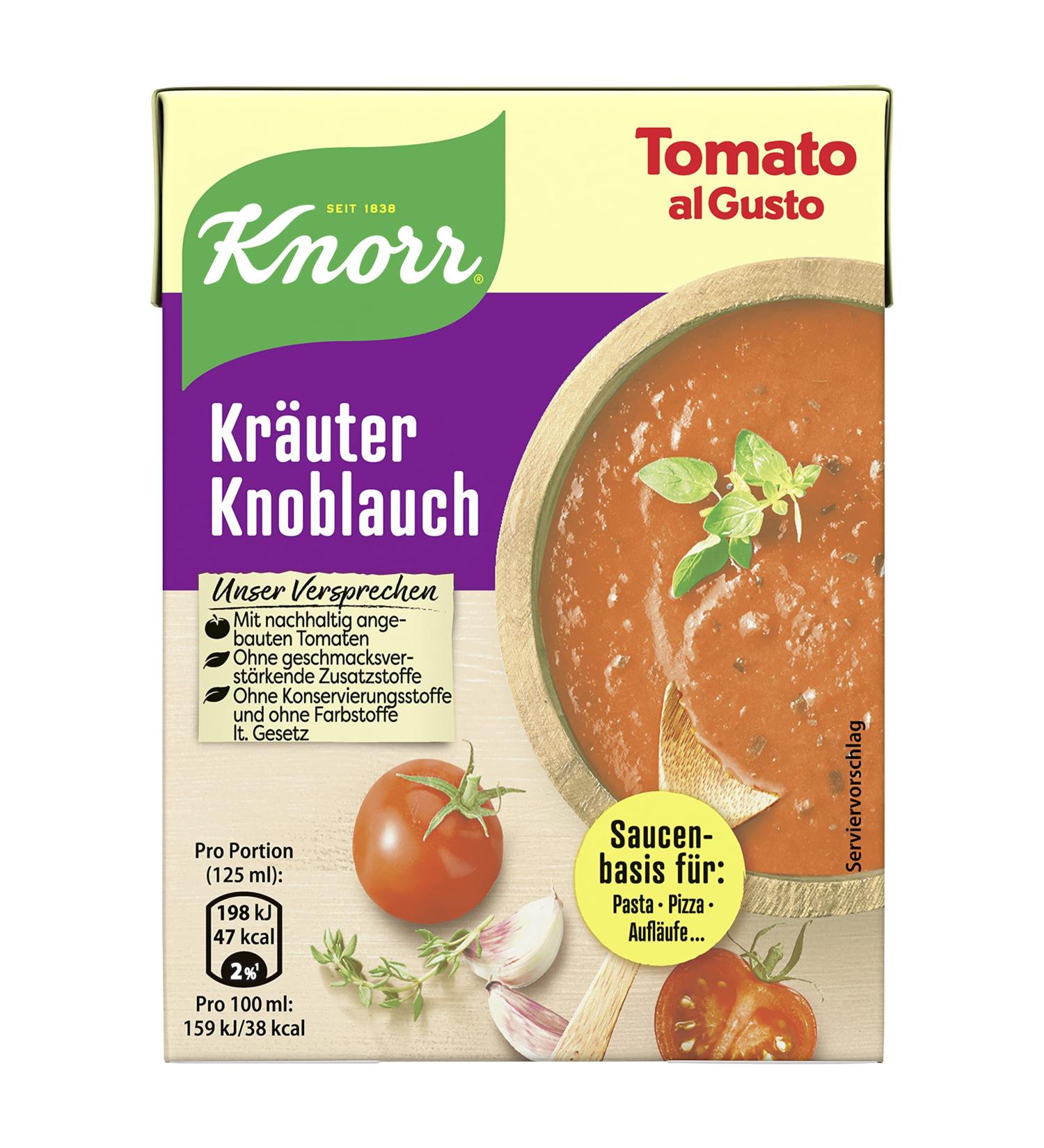 Buy Knorr Tomato al Gusto Herb Garlic Sauce - 370g | Premium Flavor for Cooking | Fast International Shipping! - Buy Online on GoSupps.com