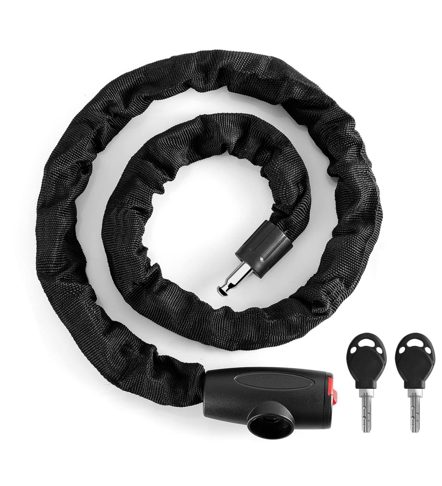 Meisax 120cm High-Safety Bicycle Lock | 6mm Hardened Steel Chain Lock with 2 Keys | Ideal for Bicycles Motorcycles Scooters & E-Bikes - Buy Online on GoSupps.com