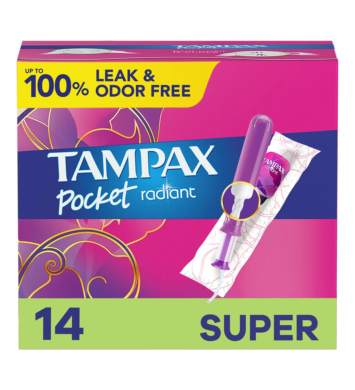 Tampax Radiant Super Absorbency Tampons - Unscented, 14 Ct - Buy Online on GoSupps.com