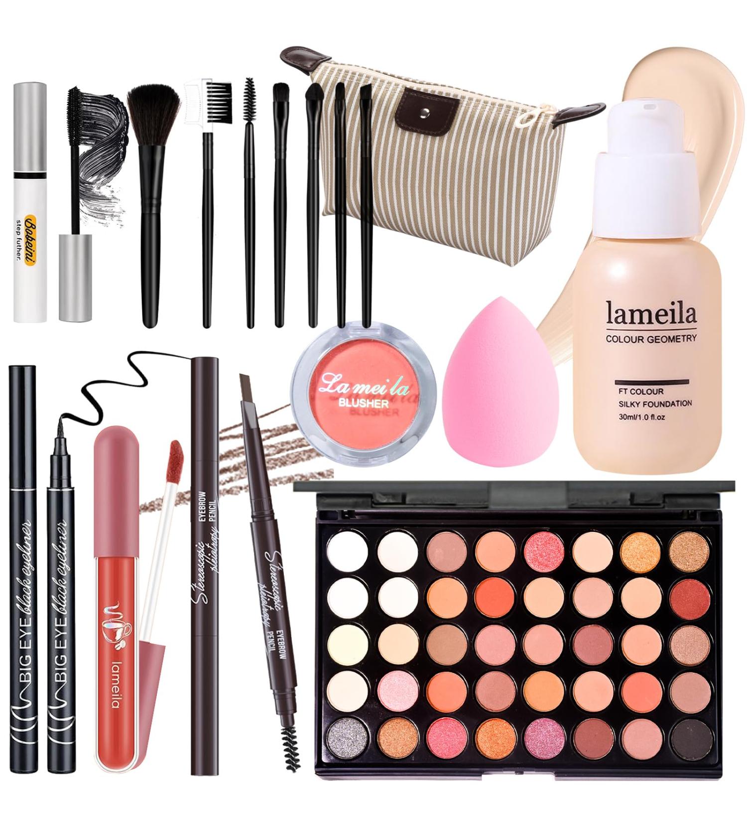 Complete Makeup Set for Girls & Women - Full Kit with Eyeshadow Foundation Blusher Brushes & More - Perfect Gift for Teens - Buy Online on GoSupps.com