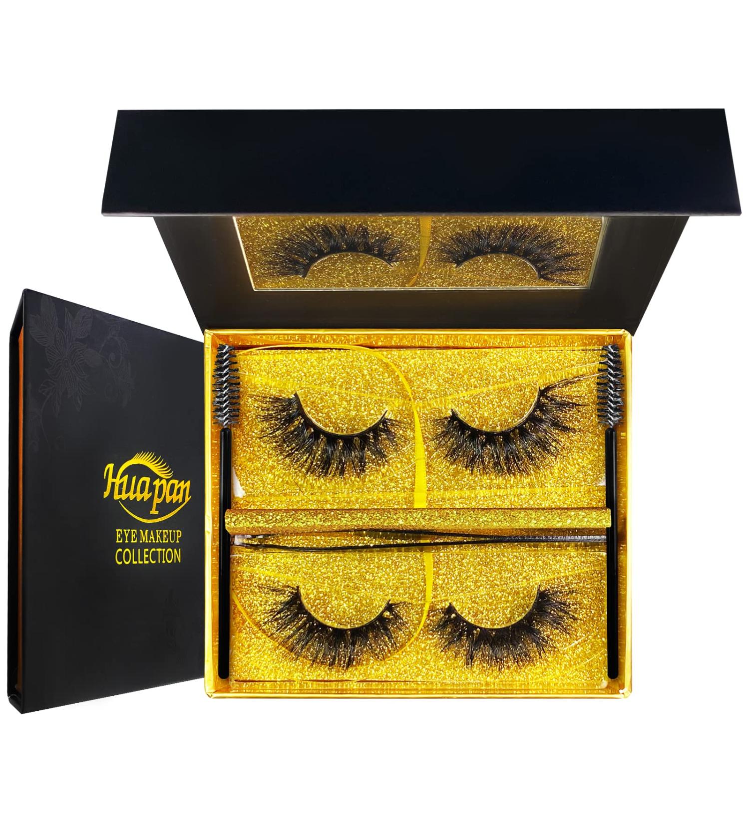 Huapan 4D Mink Eyelashes - 100% Natural and Dramatic Lashes for Fashion, Wedding, and Everyday | D625 - Buy Online on GoSupps.com