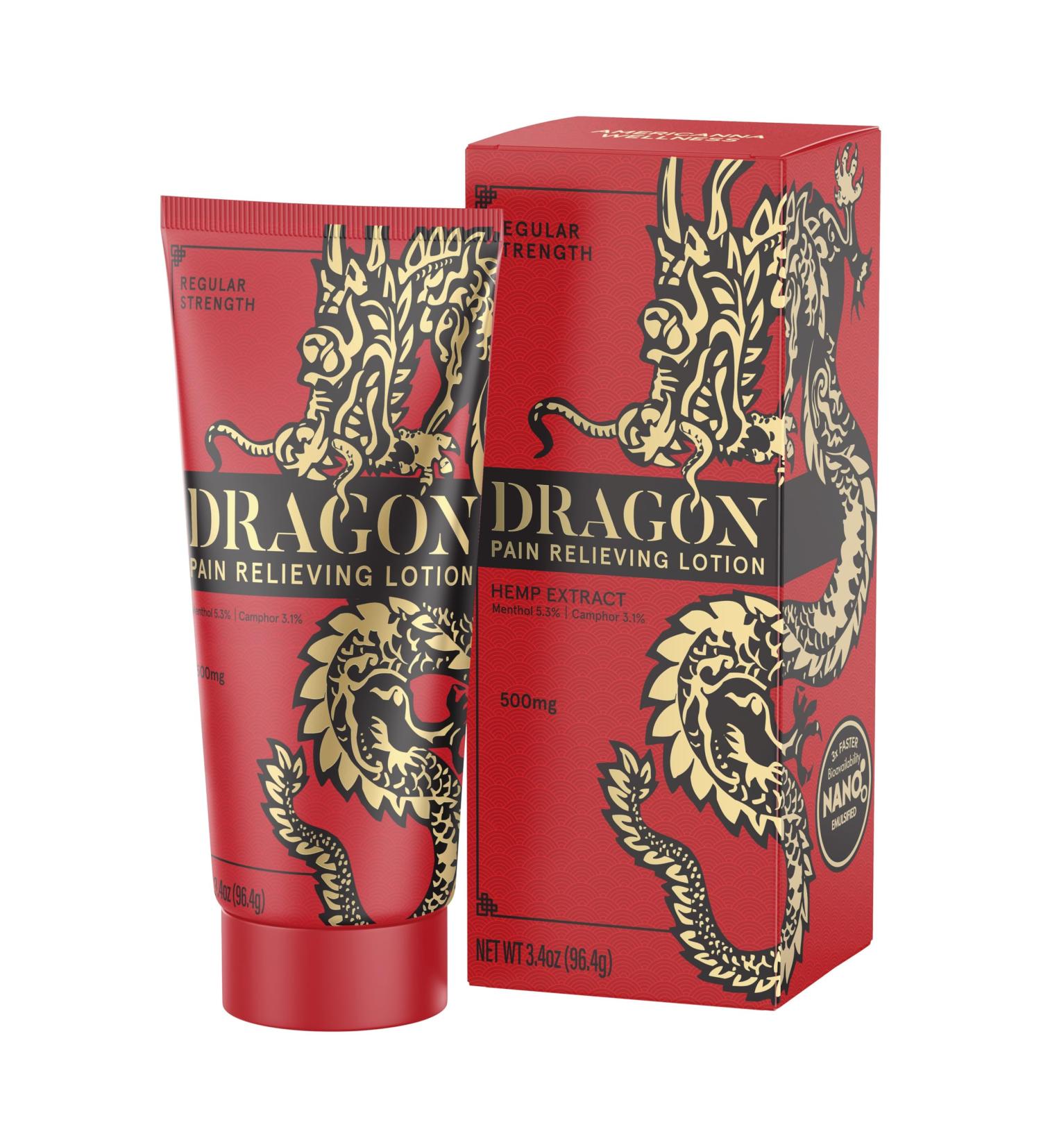 Dragon Pain Relieving Lotion 3.4oz | Fast-Absorbing Muscle & Joint Relief | Natural Ingredients for Back Elbows Feet Hips Legs & Neck - Buy Online on GoSupps.com