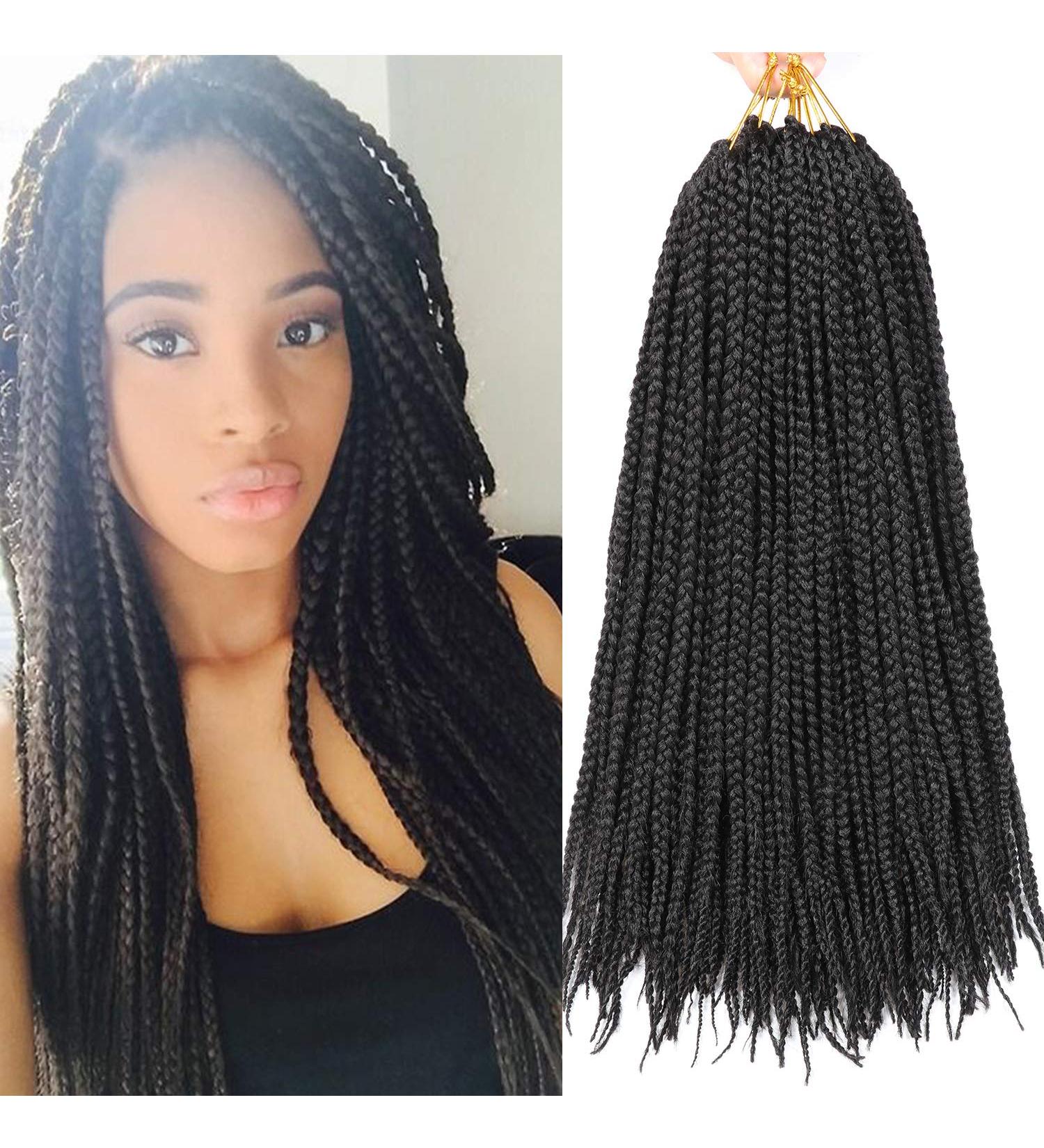 Goddess Box Braids Crochet Hair 18 Inch 7 Packs Prelooped Jumbo Braiding Hair for Black Women - 1B - Buy Online on GoSupps.com