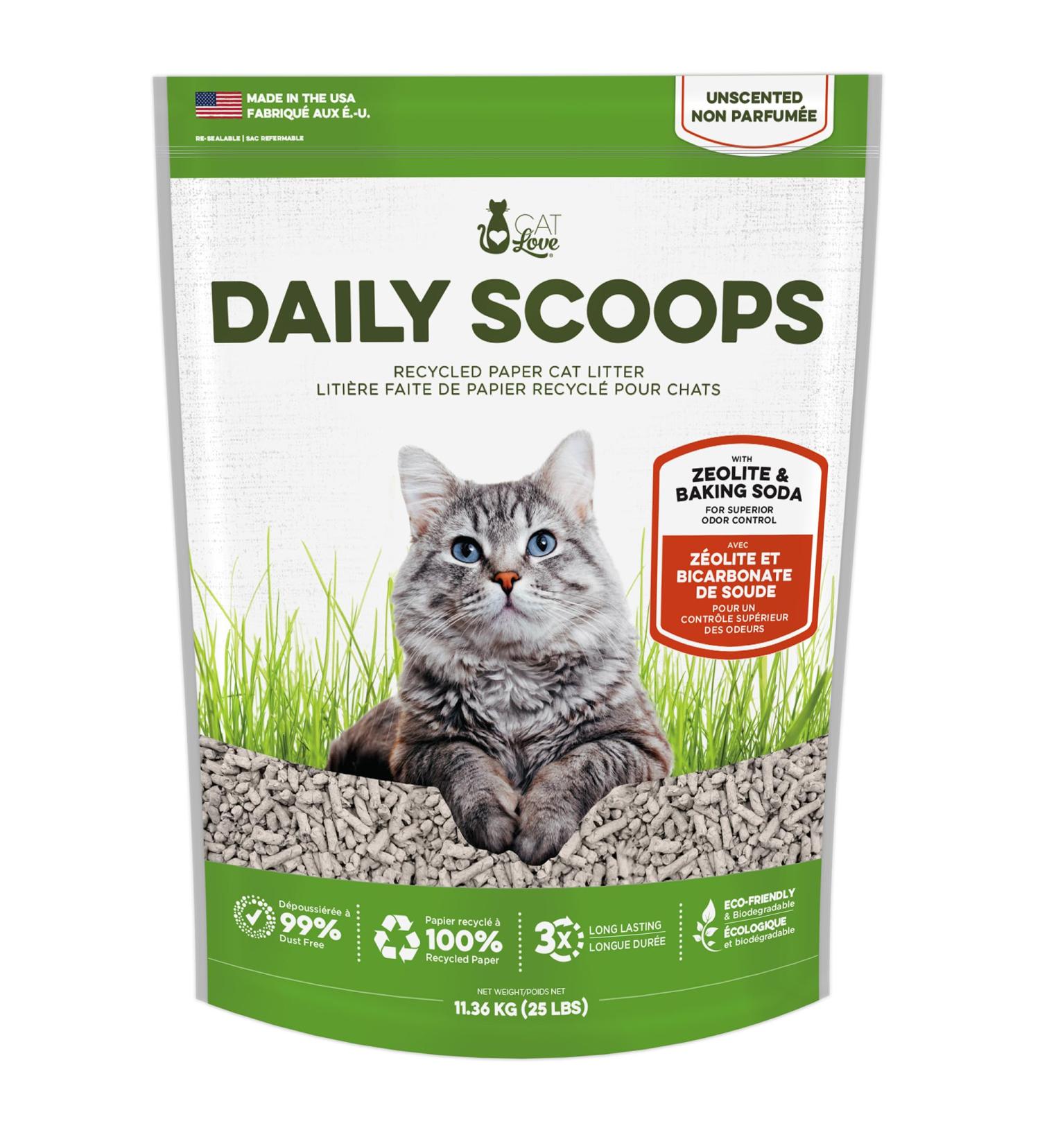Cat Love Daily Scoops Paper Cat Litter - 11.26 kg (25 lbs)