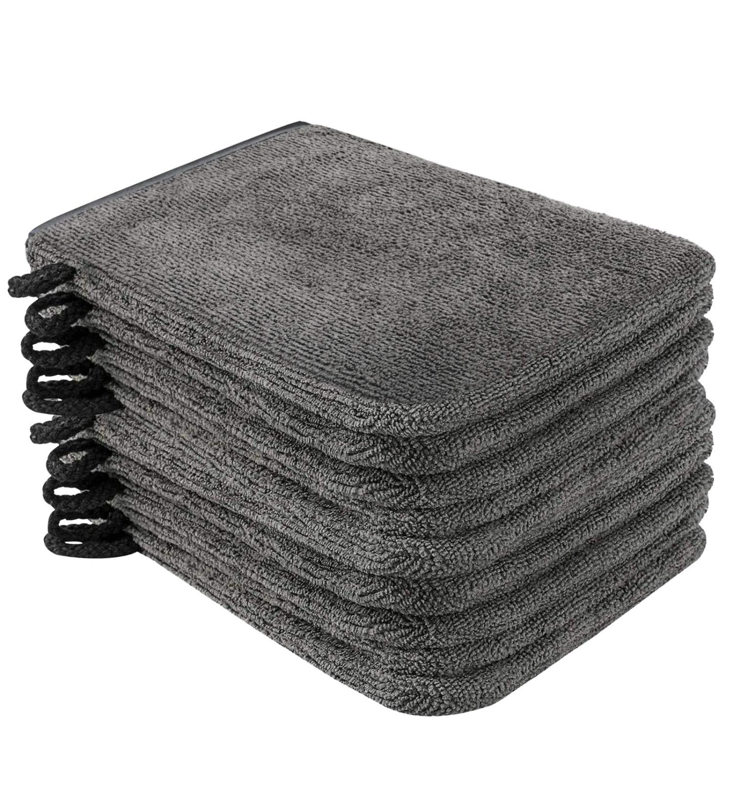 PHOGARY 10 Pack Microfiber Body Wash Mitts - Reusable European Style Makeup Remover Gloves - Grey (6.8 inch) - Buy Online on GoSupps.com