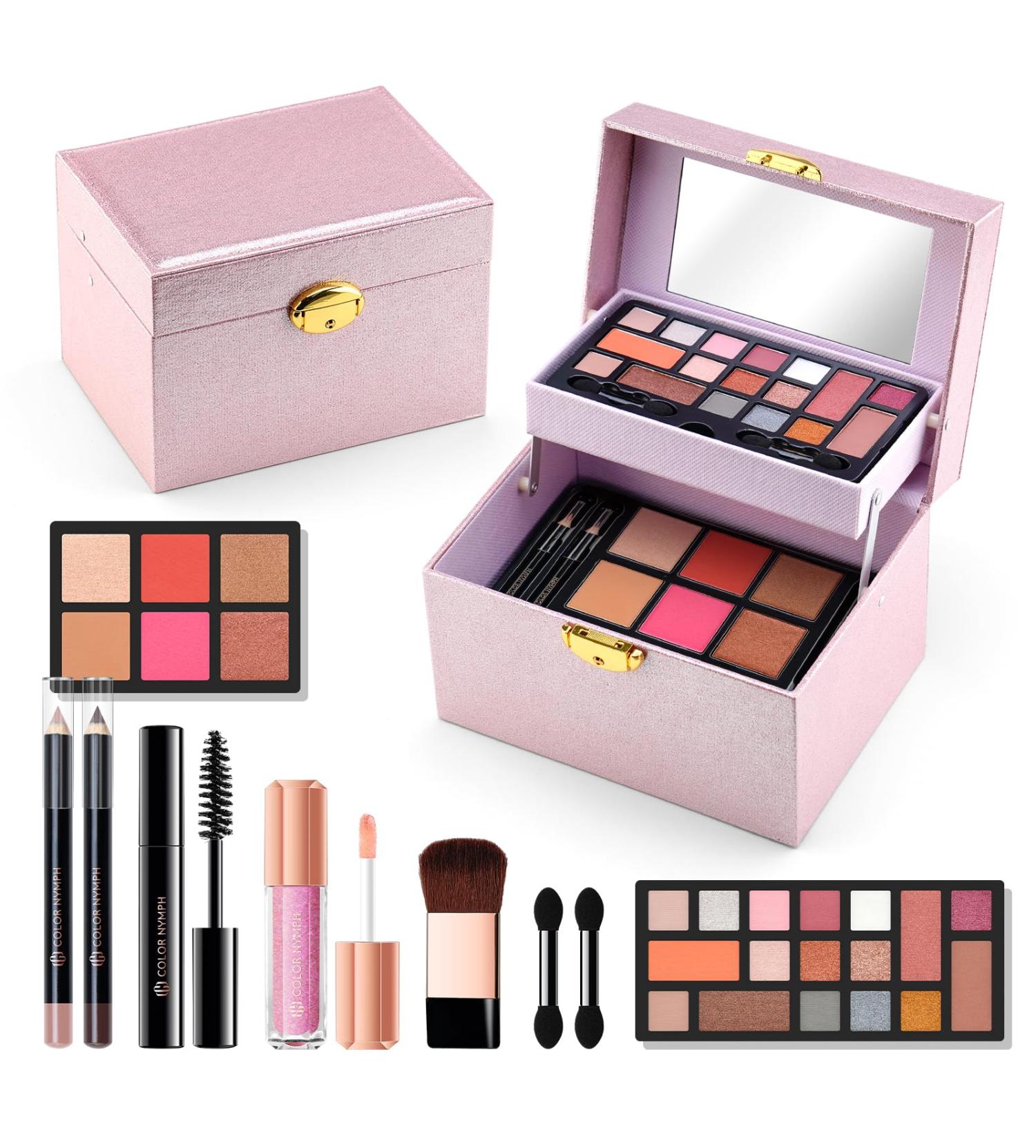 Color Nymph Beginner Makeup Kit for Teens | 17 Colors Recyclable Cabinet & Brushes - Perfect Girls Makeup Set - Buy Online on GoSupps.com