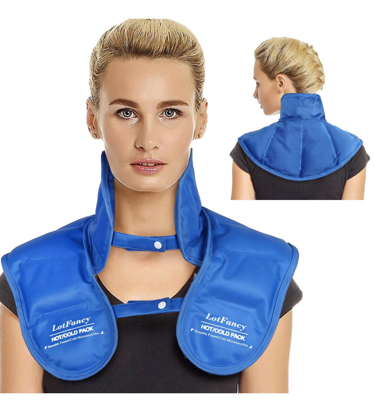 LotFancy Neck and Shoulder Gel Ice Pack - Reusable Cold Wrap for Pain Relief | Adjustable Straps for Hot Cold Therapy - Swelling, Injuries, Stress Relief - Buy Online on GoSupps.com