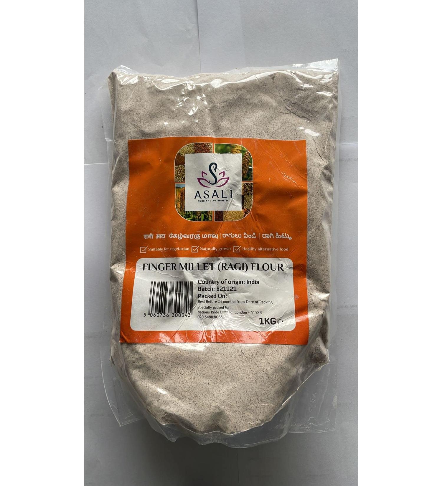 Asali Finger Millet (Ragi) Flour/ Gluten Free 2 Kg (1Kgx2) - Buy Online on GoSupps.com