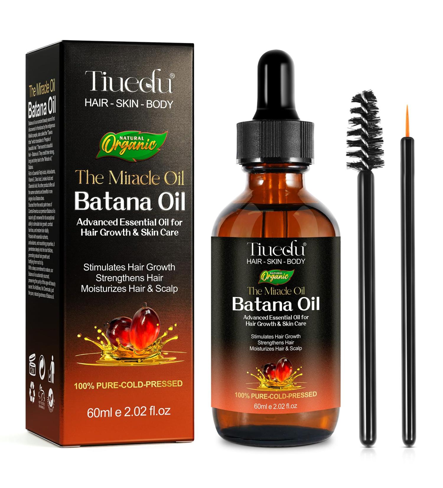 Tiuedu Batana Hair Growth Oil 60ml Natural Hair Growth Oil Promotes hair regrowth thickens and strengthens nourishes and restores vitality
