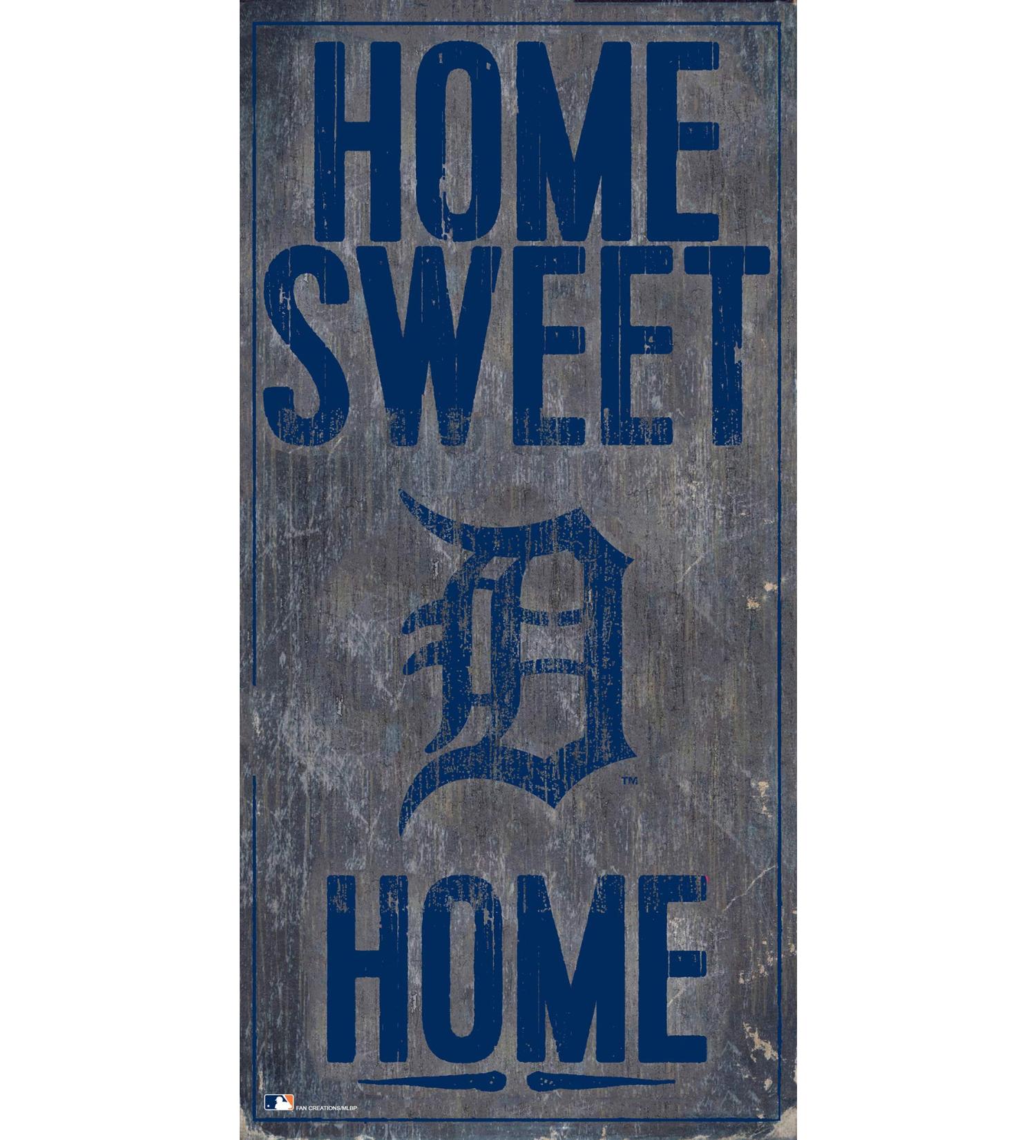 MLB Detroit Tigers Unisex Detroit Tigers Home Sweet Home Sign, Team Color, 6 x 12