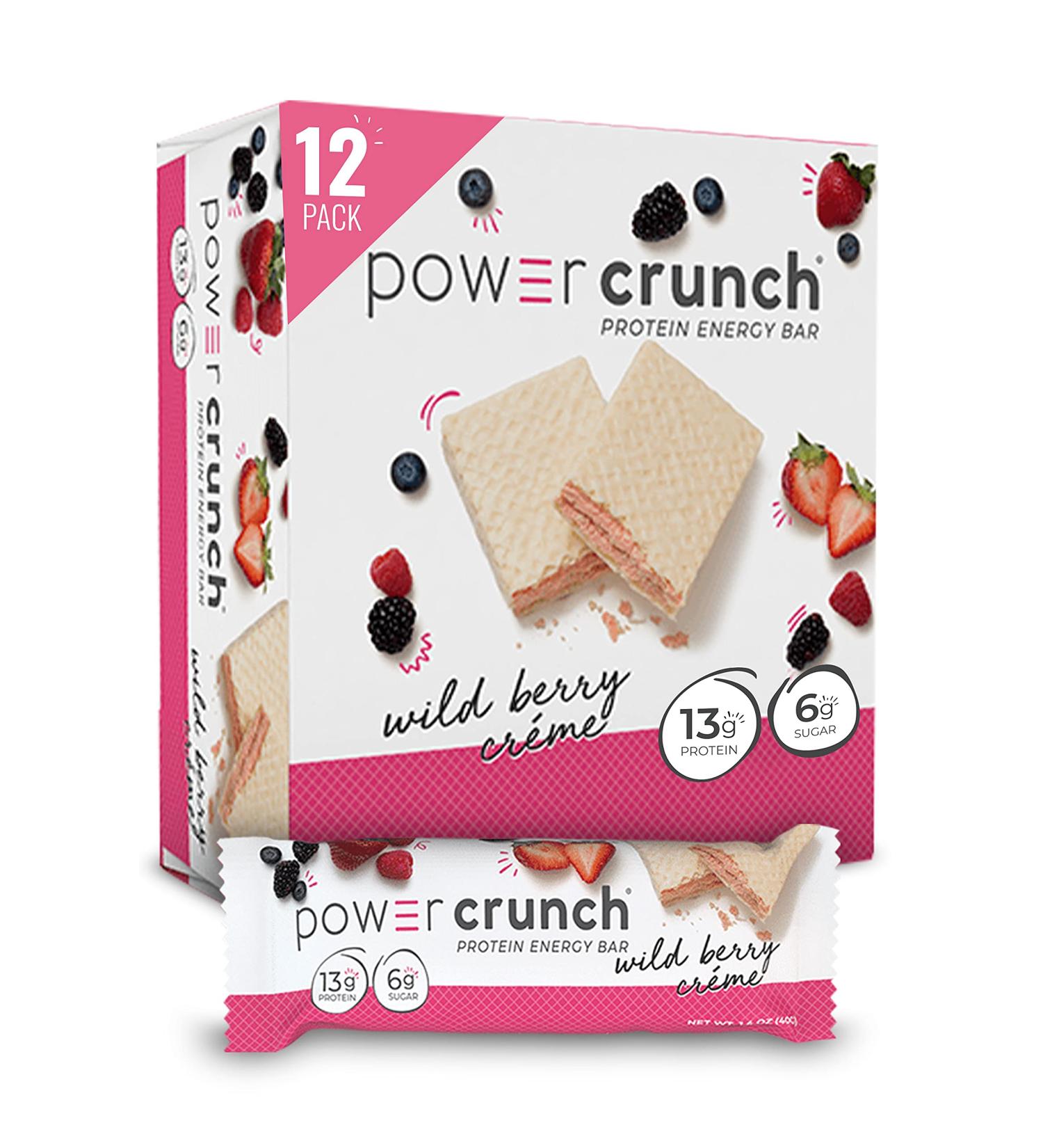 BNRG Power Crunch Protein Energy Bar - Wild Berry Creme (12 Bars, 1.4 oz Each) | High Protein Snack - Buy Online on GoSupps.com