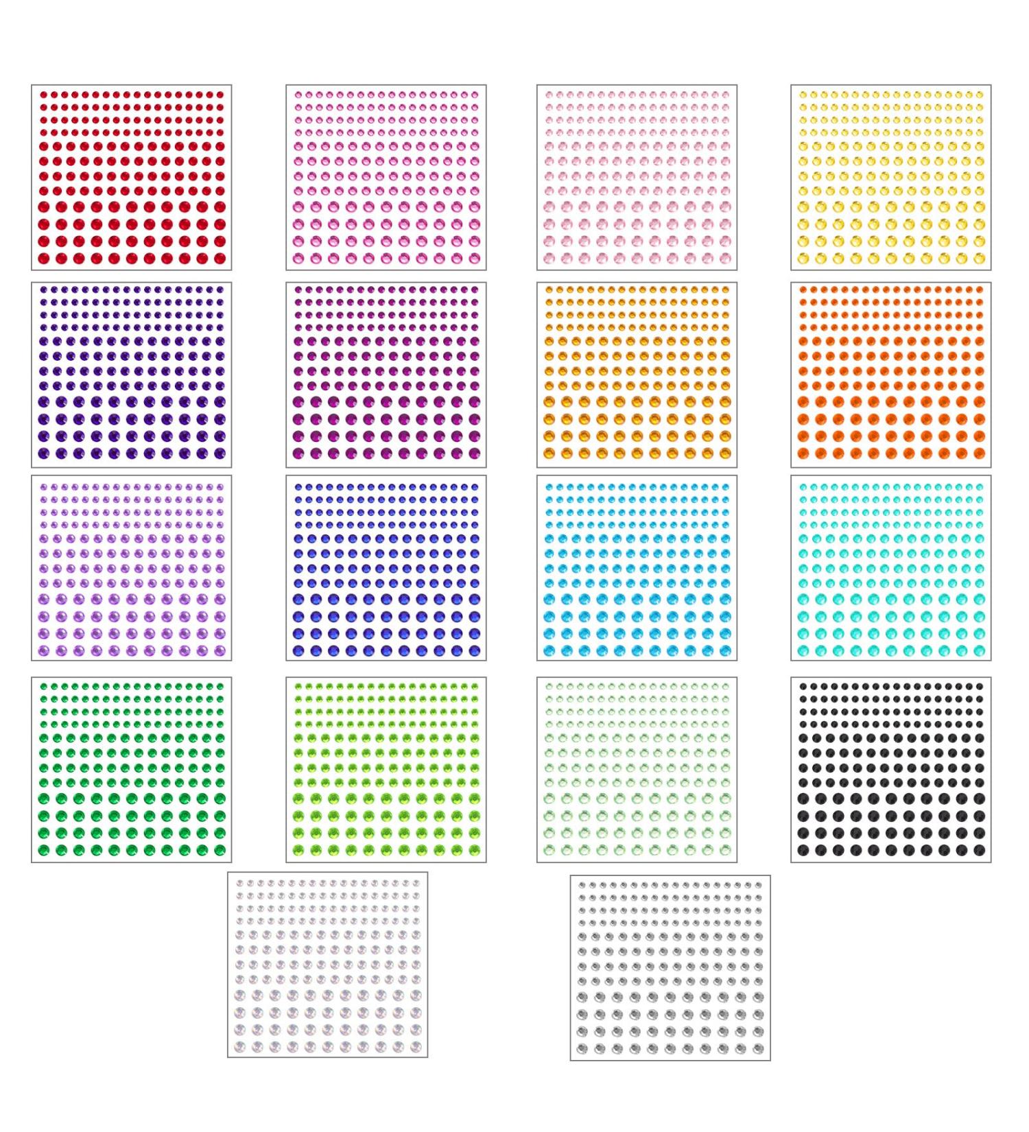 3096 Pieces Colorful Self-Adhesive Glitter Rhinestones - Perfect for Jewelry Nail Art & Party Decorations - Buy Online on GoSupps.com