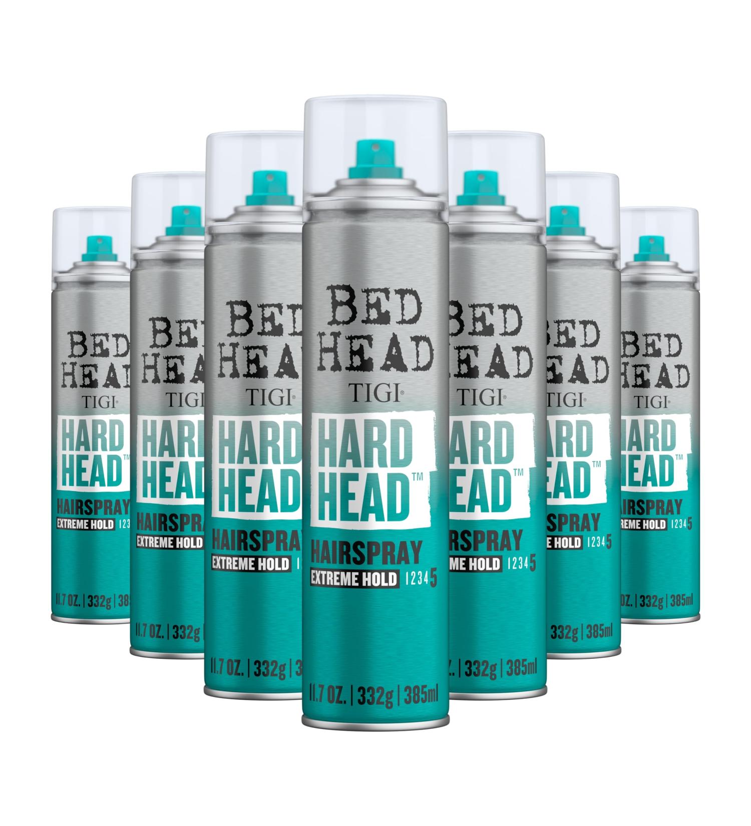 TIGI Bed Head Hard Head Hairspray for Extra Strong Hold - For All Hair Types - With Instant Dry & Natural Shine - Use on Dry Hair - Premium Hair Care Products for Women & Men - 11.7 oz (7 Pack) - Buy Online on GoSupps.com