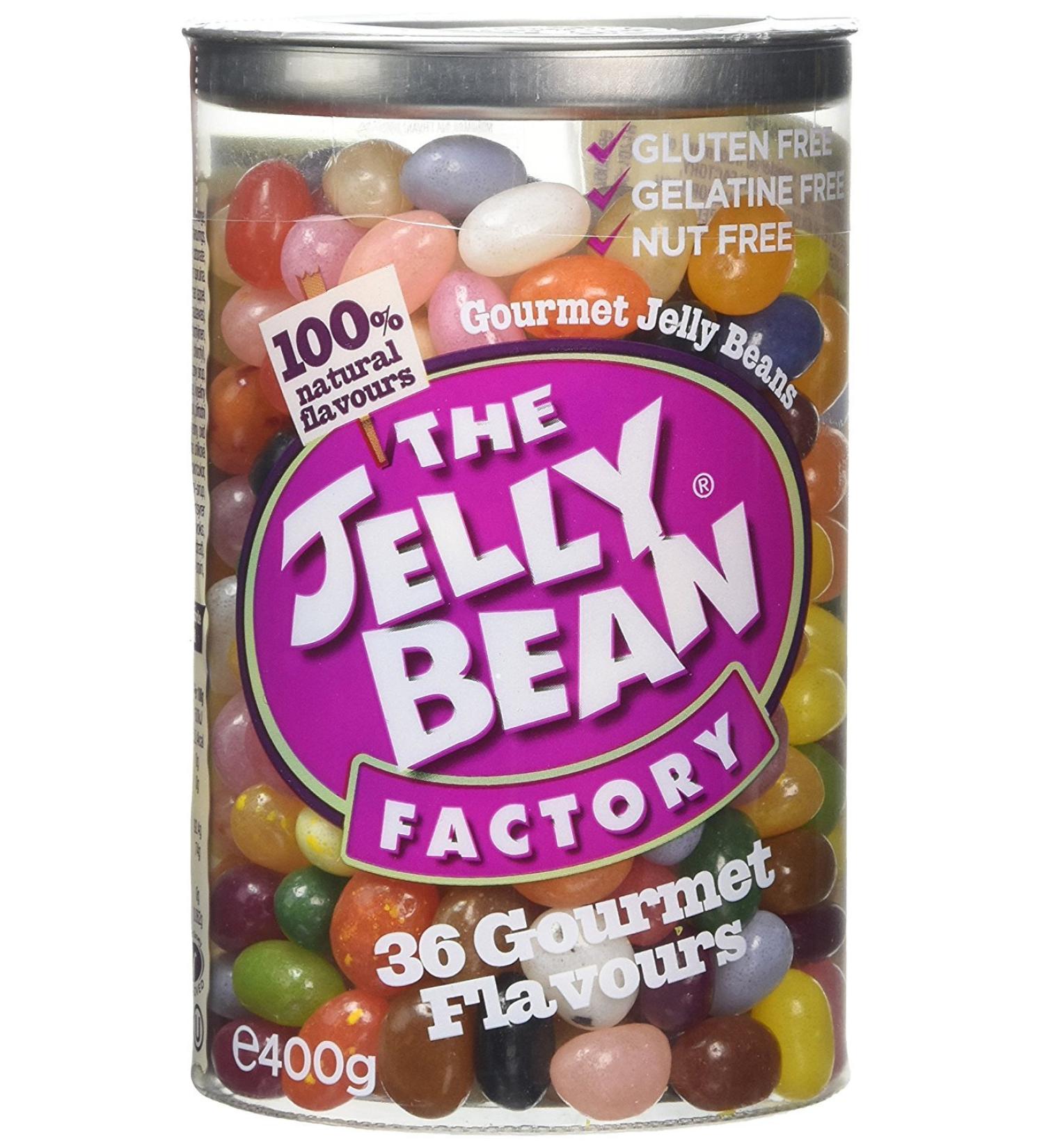 The Jelly Bean Factory Huge Flavours Jar 380 Grams - Jelly Beans - Sweets - Enjoy the 36 Natural Flavours - Gelatine Free - Fruit Flavours - Chewy Treats - Gift Box - Buy Online on GoSupps.com