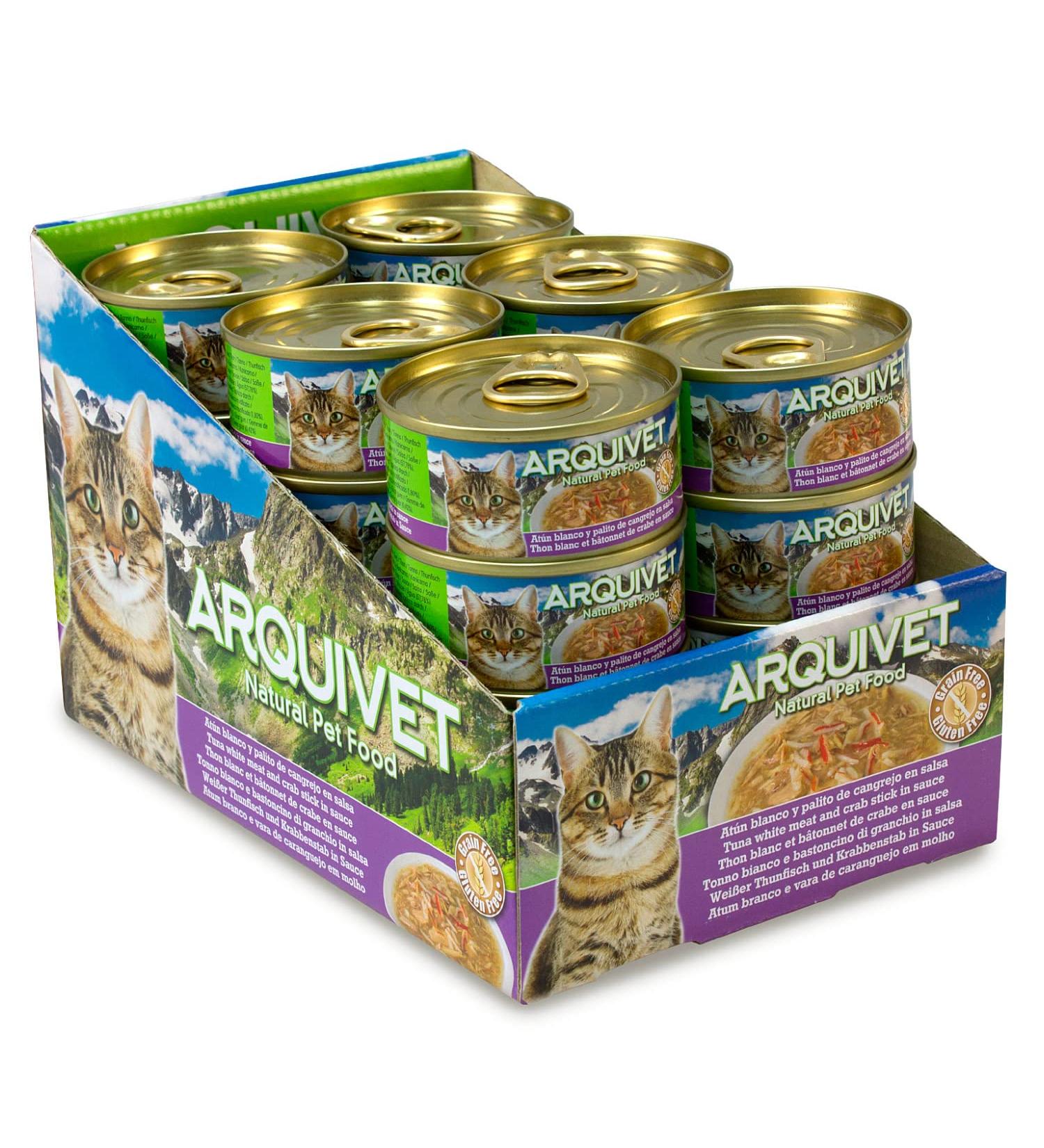 ARQUIVET Pack 24 units. White tuna and crab stick in sauce - Gourmet food based on 100% natural ingredients - Pack 24 units - - Buy Online on GoSupps.com
