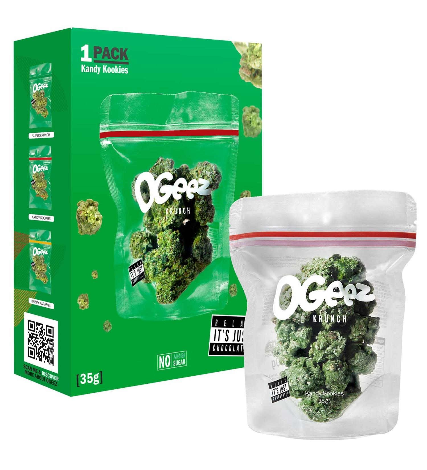 Buy Ogeez Chocolate Gift Box - Crunchy Weed-Inspired 35g Treats | Kandy Kookies Vegan Chocolate Online - Buy Online on GoSupps.com