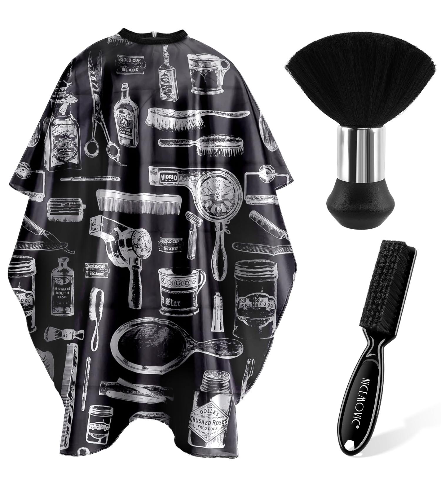 NICEMOVIC Hair Cutting Cape & Accessories Set - Professional Barber Supplies with Neck Duster & Brush for Salon Styling | International Shipping - Buy Online on GoSupps.com