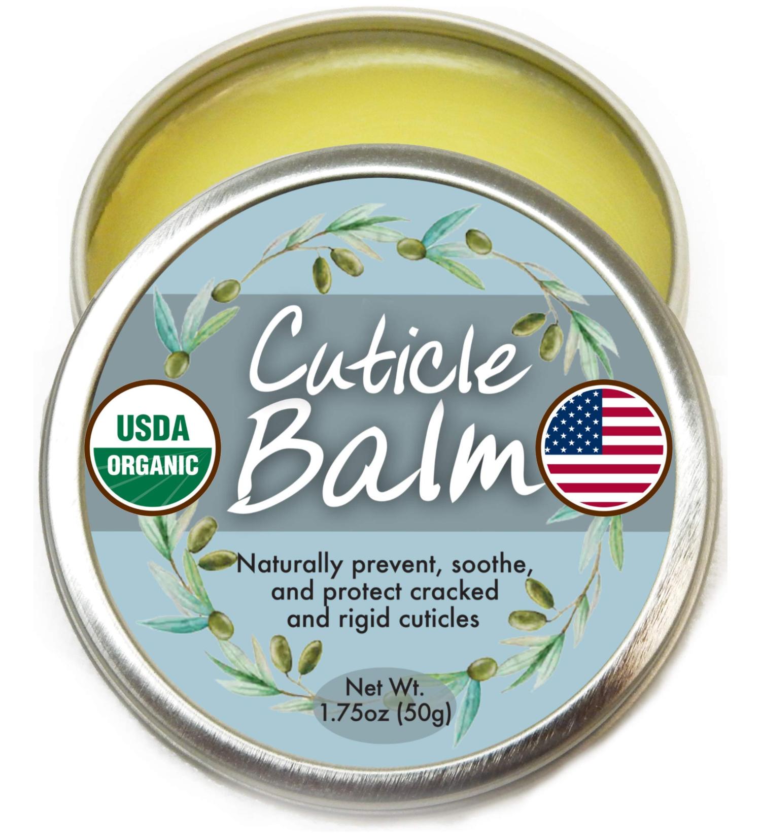Organic Cuticle Balm - Large 1.75oz Size, Made in USA | USDA Certified Nail & Cuticle Salve Oil for Moisturizing, Healing & Protection of Cracked Skin - Buy Online on GoSupps.com