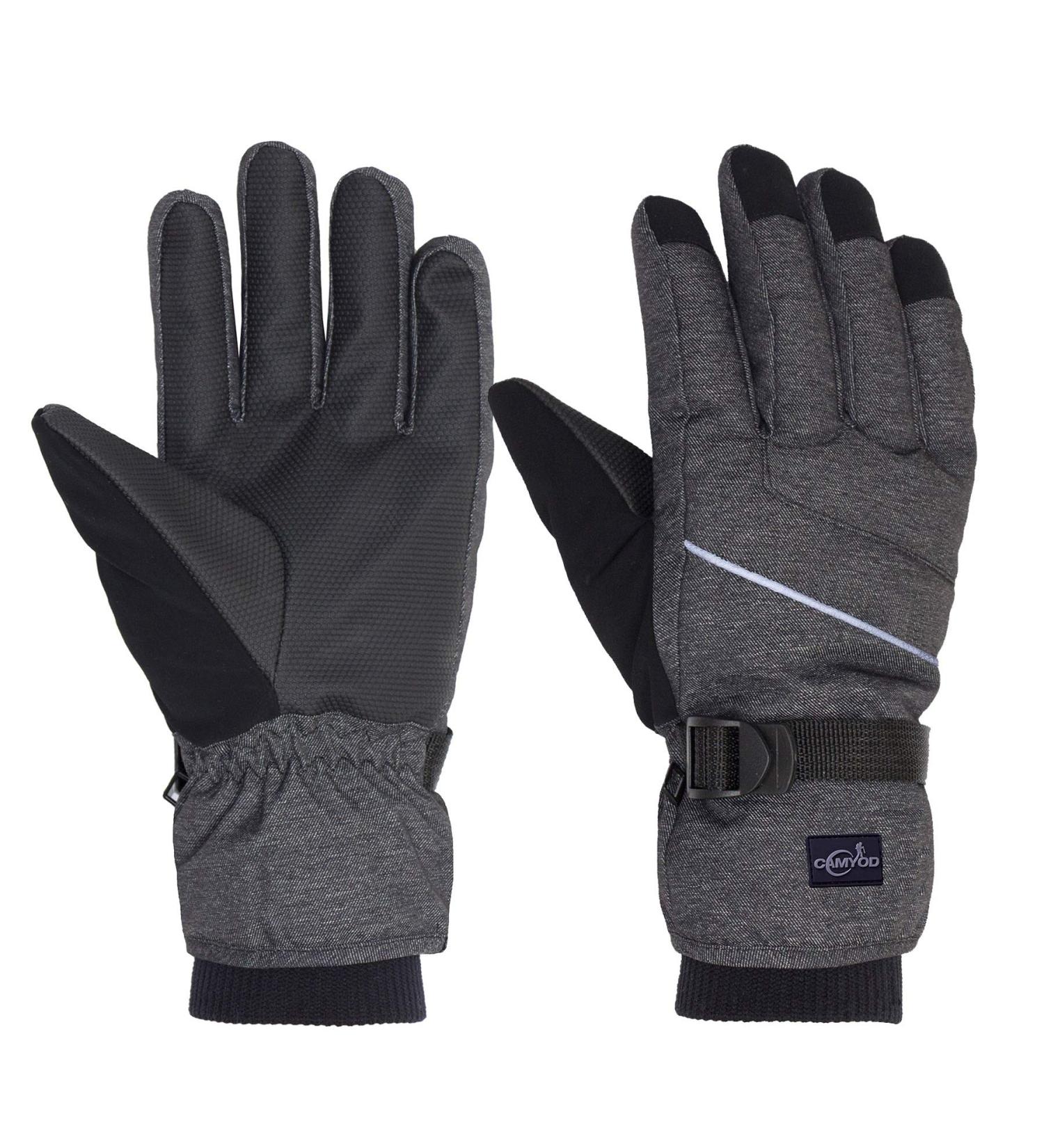 CAMYOD Waterproof Ski Snowboard Gloves | Men's Cold Weather Gloves with 3M Thinsulate & Zipper Pocket - Buy Online on GoSupps.com