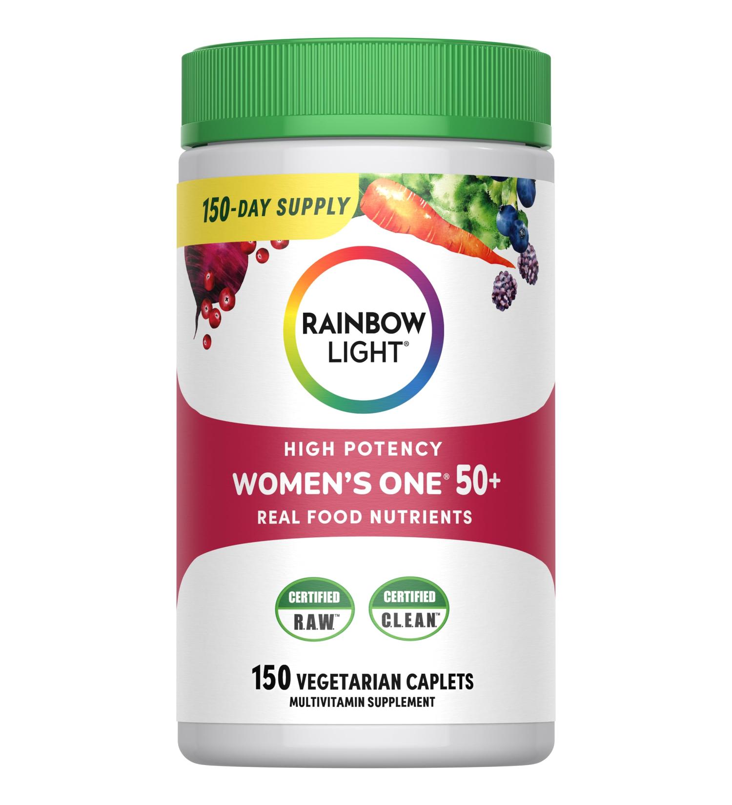 Rainbow Light Multivitamin for Women 50+ Vitamin C D & Zinc Probiotics Women s One 50+ Multivitamin Provides High Potency Immune Support Non-GMO Vegetarian 150 Tablets 150 Count (Pack of 1) - Buy Online on GoSupps.com