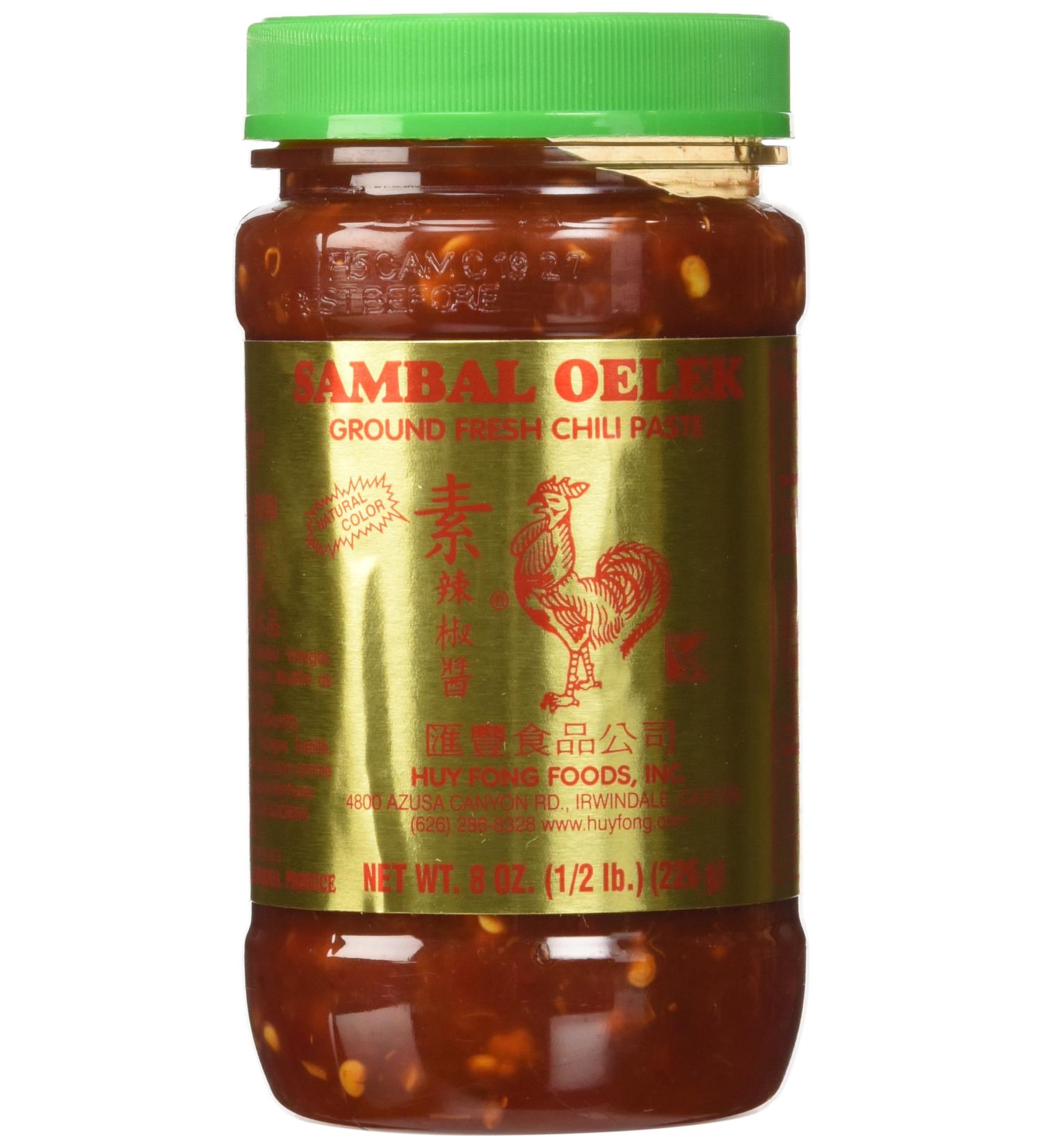 Huey Fong Traditional Red Jar with Green 8 oz - Authentic Asian Chili Garlic Sauce - Buy Online on GoSupps.com